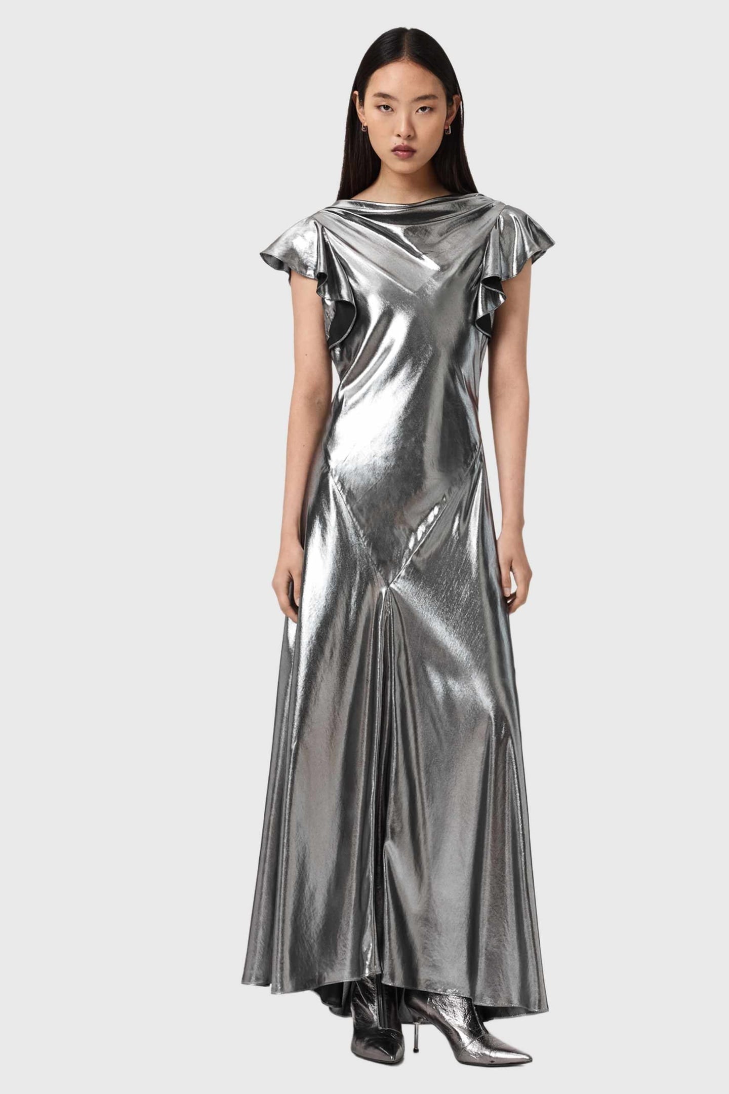 FLORA DRESS METALLIC SILVER 4