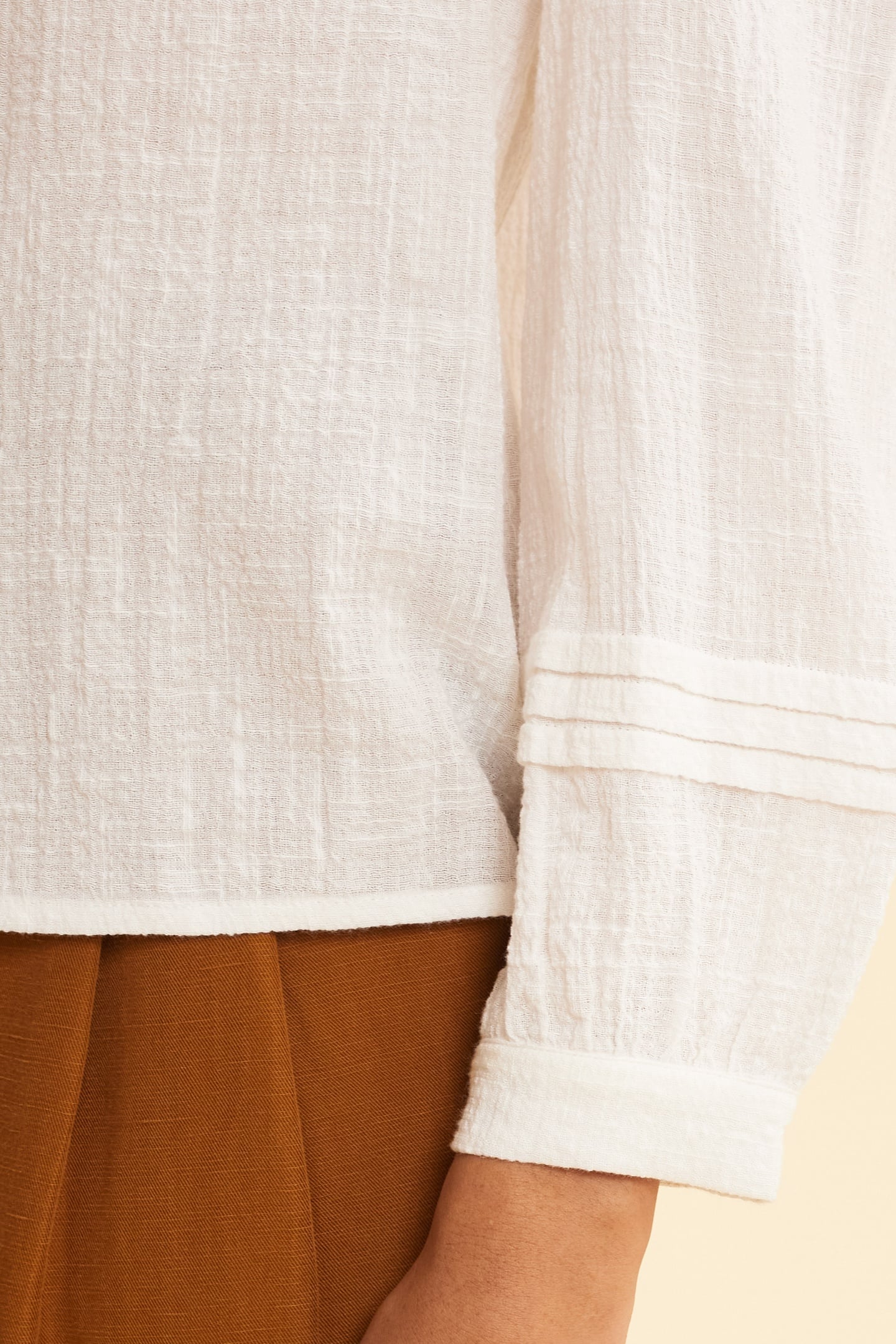 ECRU SHIRT WITH PLEAT DETAIL ECRU 5