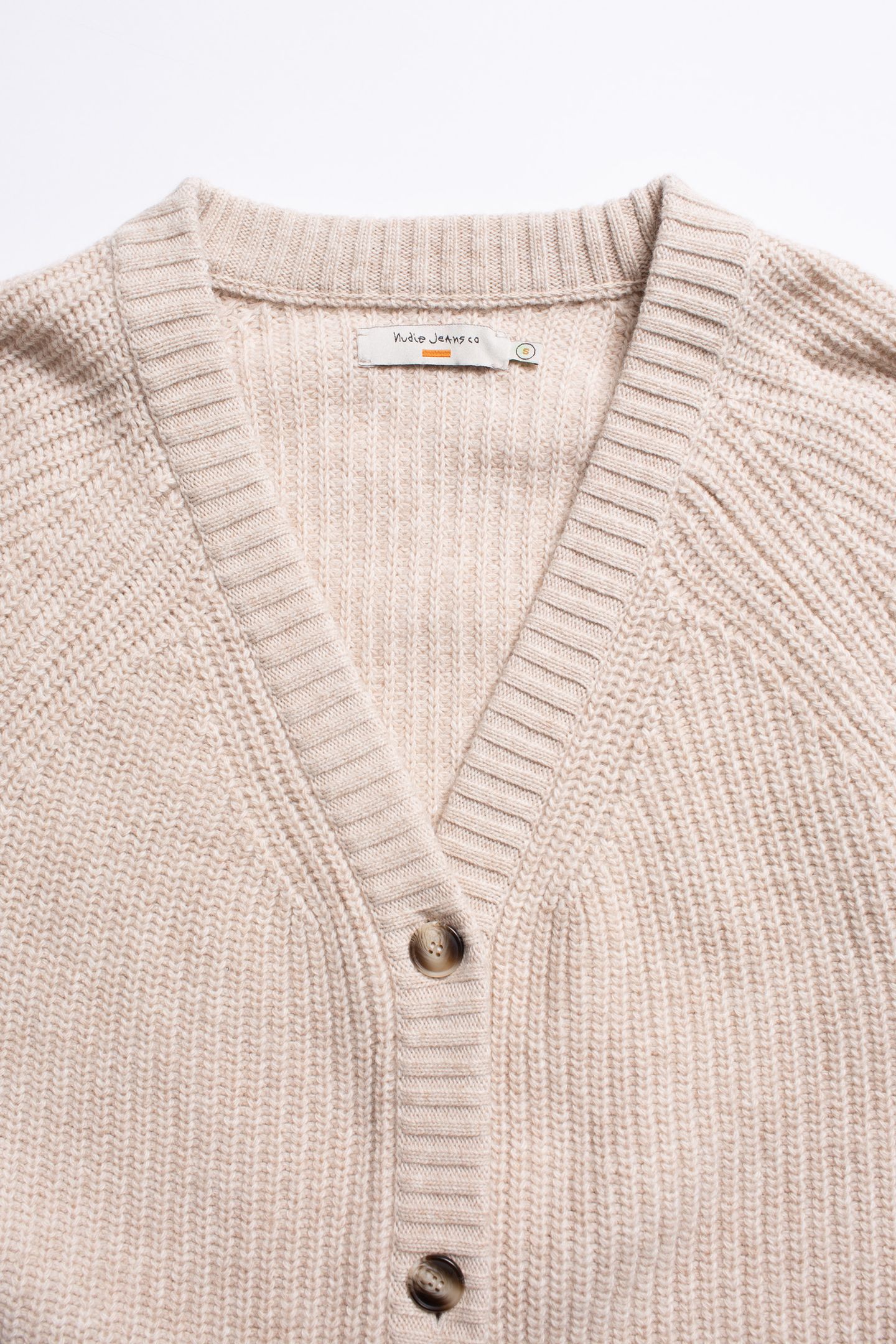 KRISTINA RIB KNIT CARDIGAN OAT 4