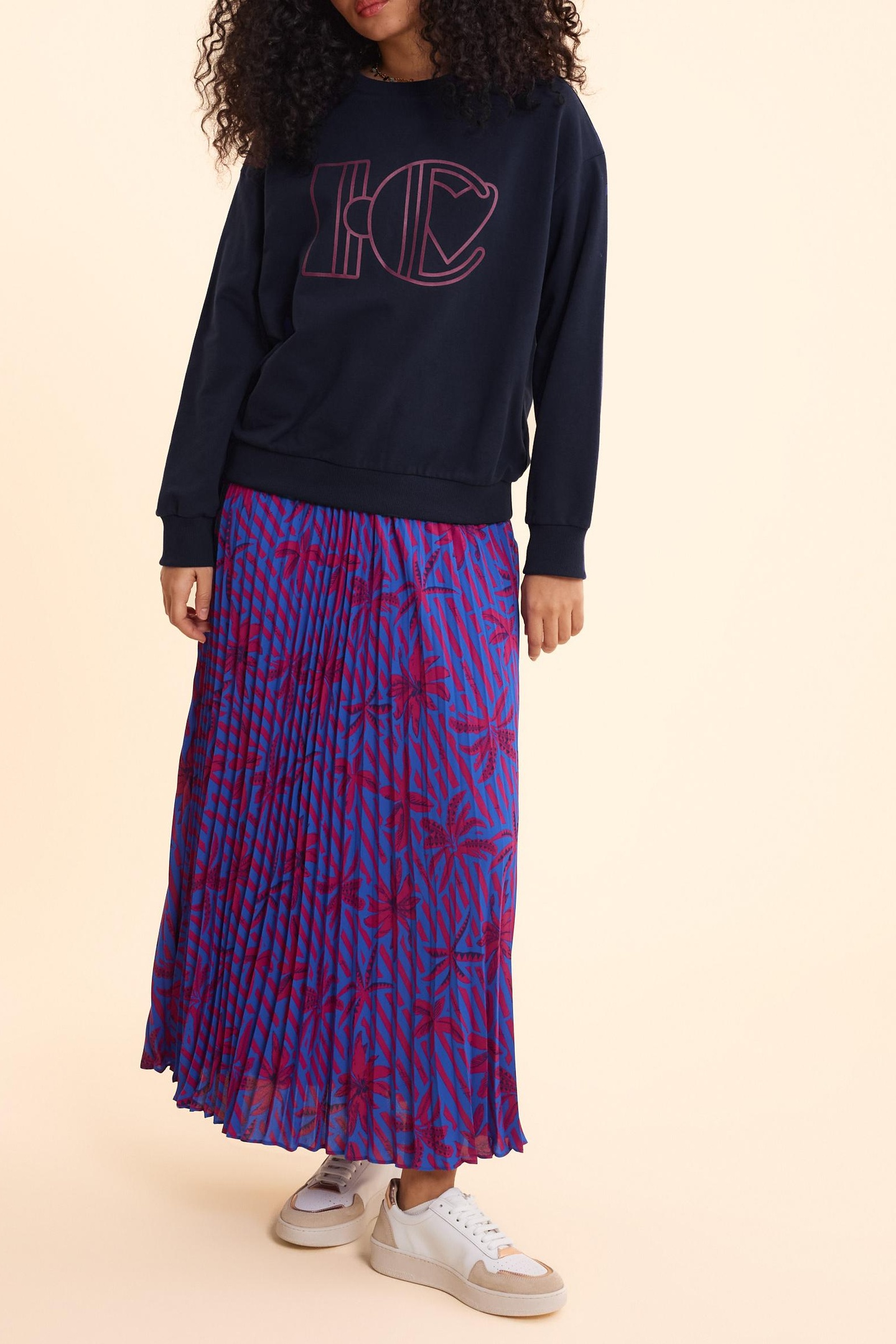 MONOGRAMMED BLUE SWEATSHIRT FLOCKED WITH RUBBER INDIGO 1