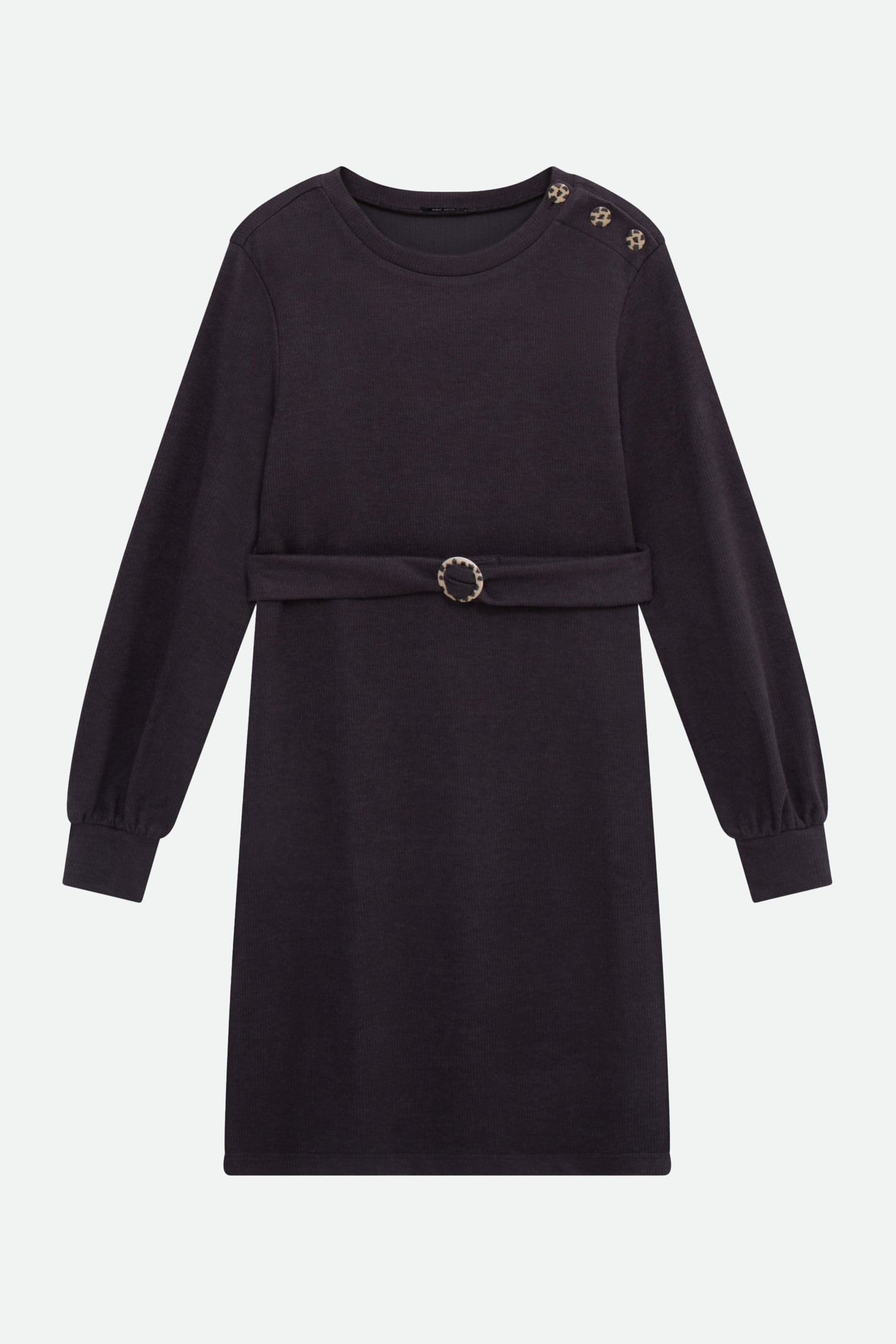 RAVENA - DARK GREY RIBBED KNIT SWEATSHIRT DRESS 4