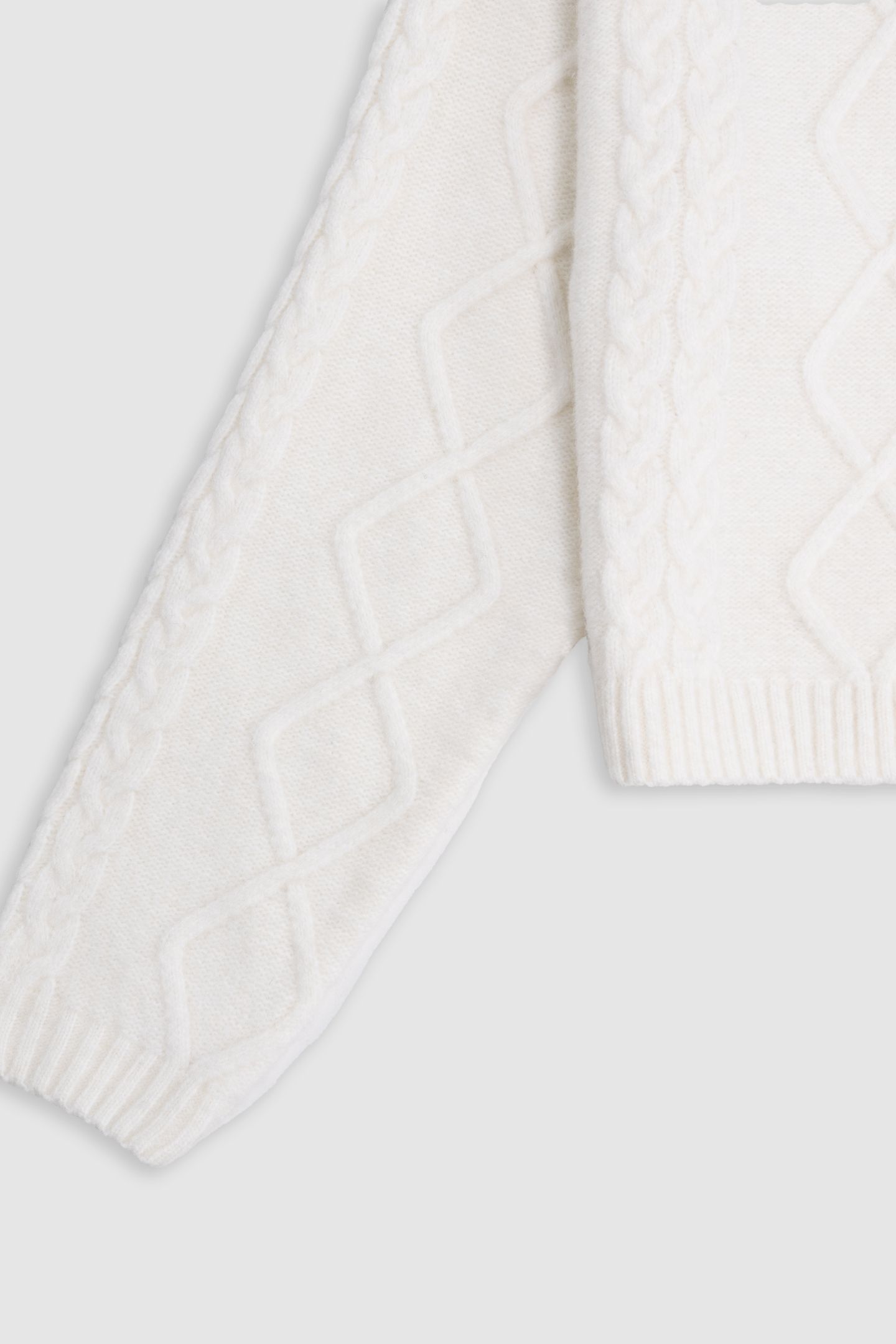 GIRL'S BEIGE HOODED CABLE KNIT SWEATER 4