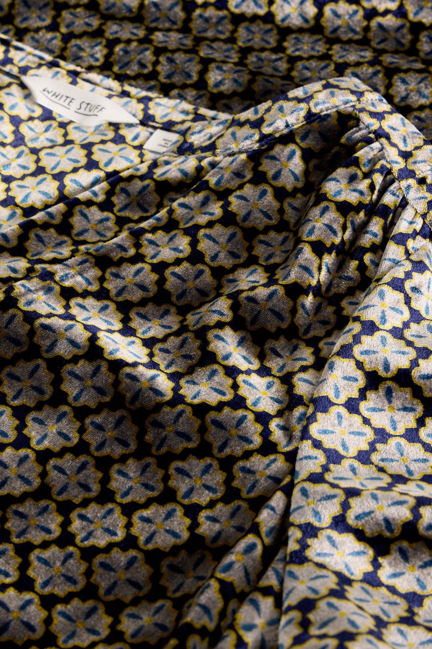 JUNE VELVET DRESS NATURAL MULTI 5