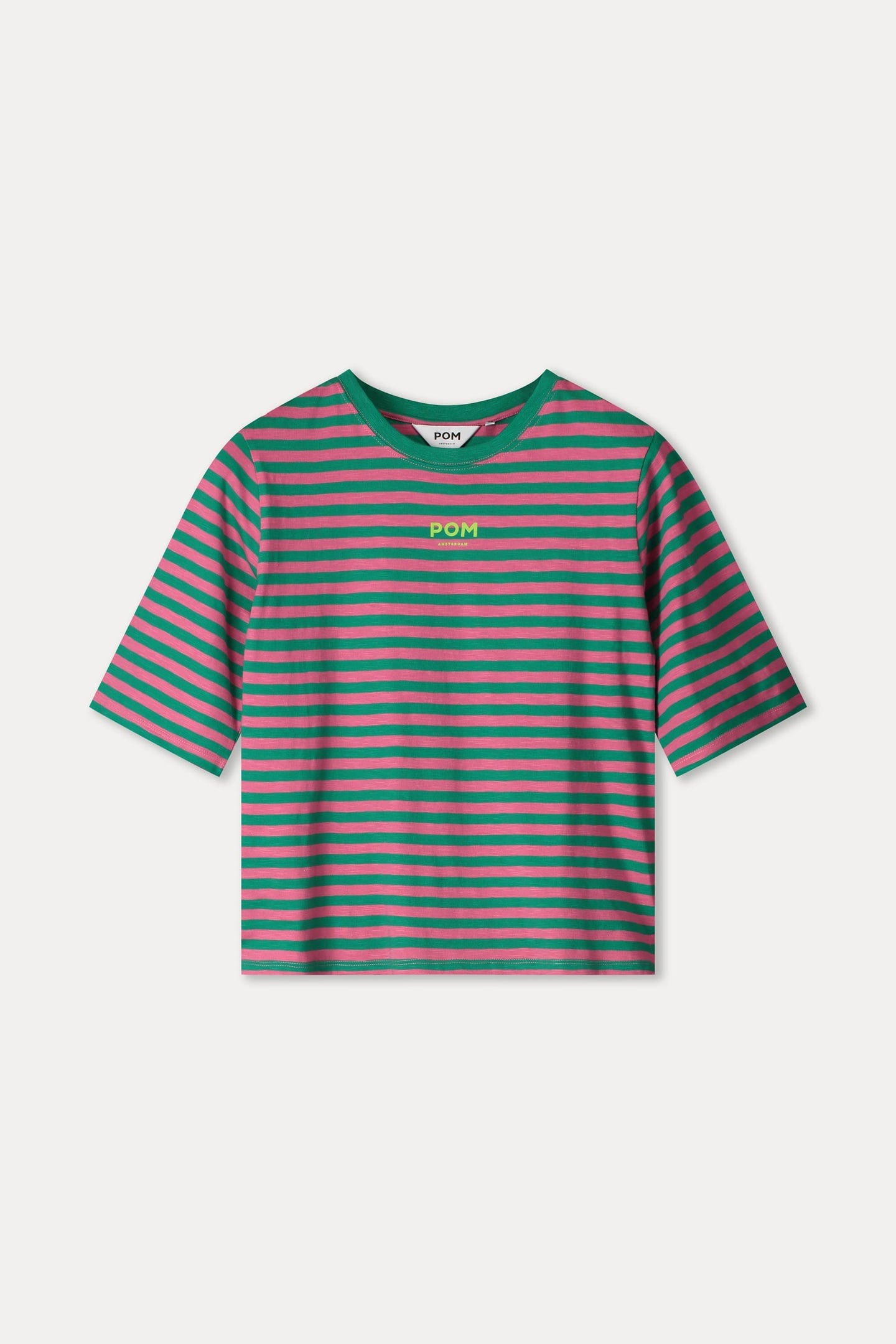 TSHIRT - STRIPED PINK GREEN MULTI COLOUR 4