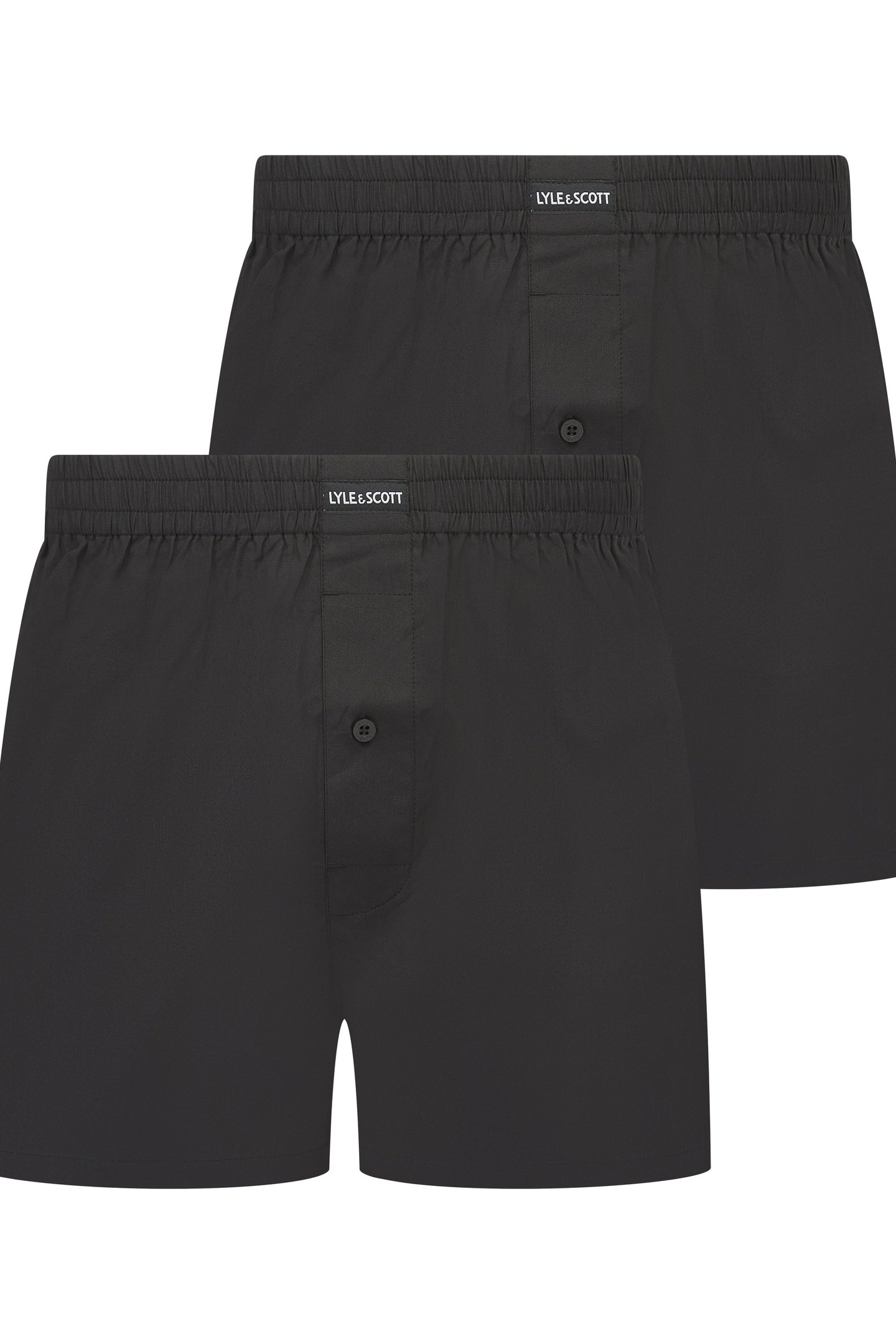 BUSBY 2 PACK COTTON BOXER SHORT BLACK 1
