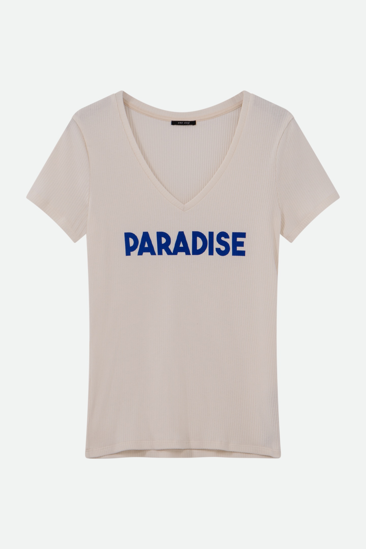 MIRO - WHITE RIBBED MESSAGE T-SHIRT 2