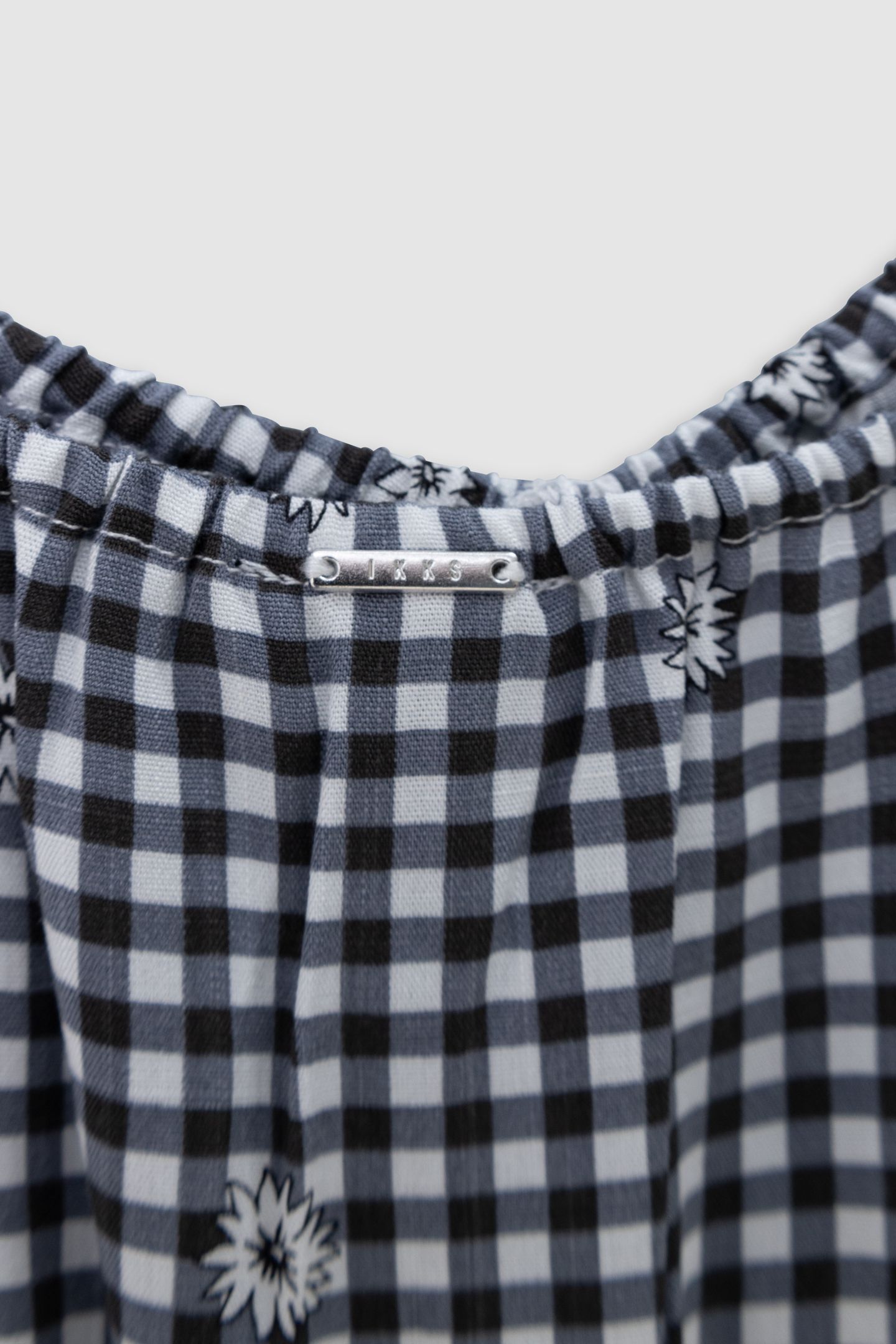 BLACK GINGHAM AND FLORAL PRINT JUMPSUIT 5