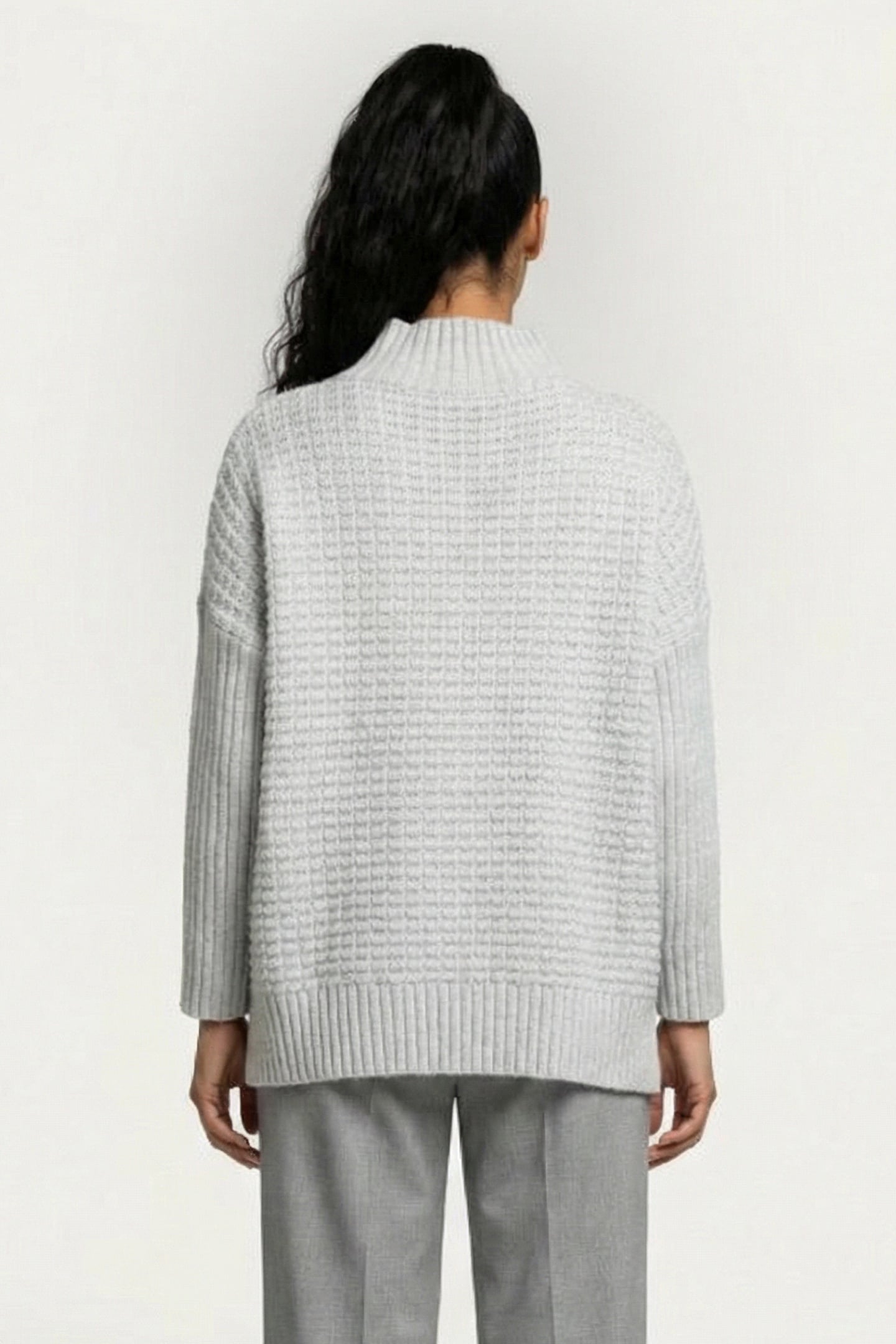 MOZART POPCORN HIGH NECK JMPR DOVE GREY MEL 2