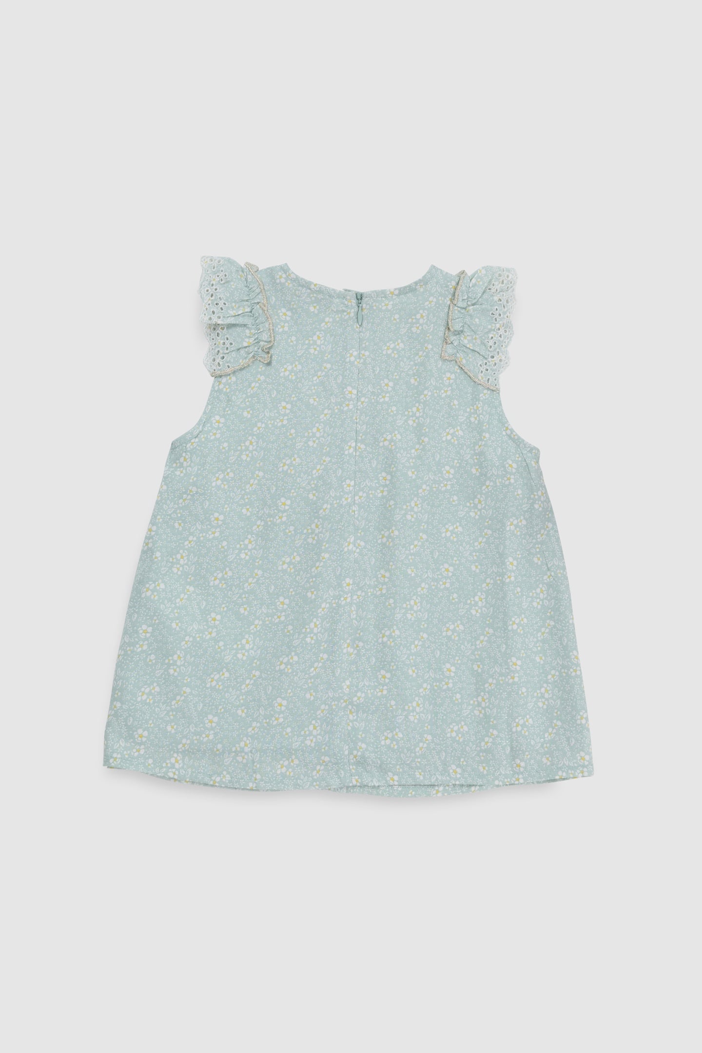 WATER GREEN FLORAL PRINT BLOUSE 2