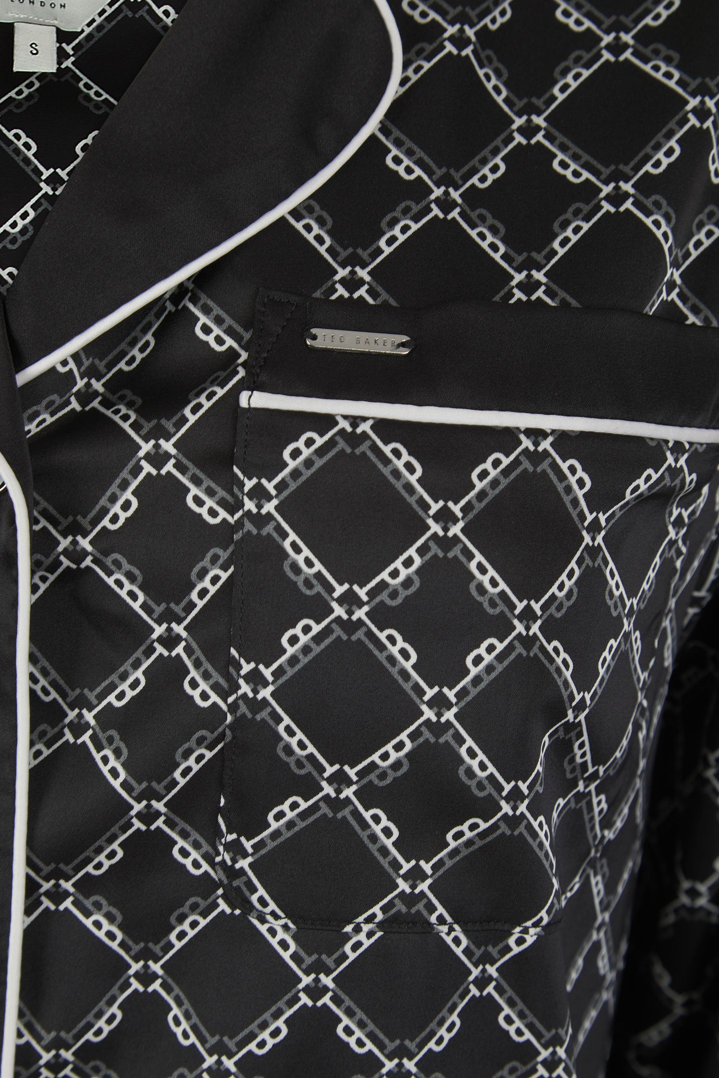 TILLY LONG MONOGRAM PRINTED PYJAMA SET JET BLACK PRINT 5