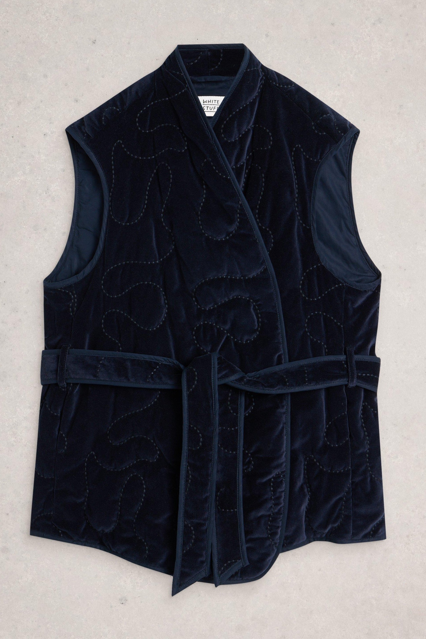 GIGI VELVET QUILTED GILET DARK NAVY 3