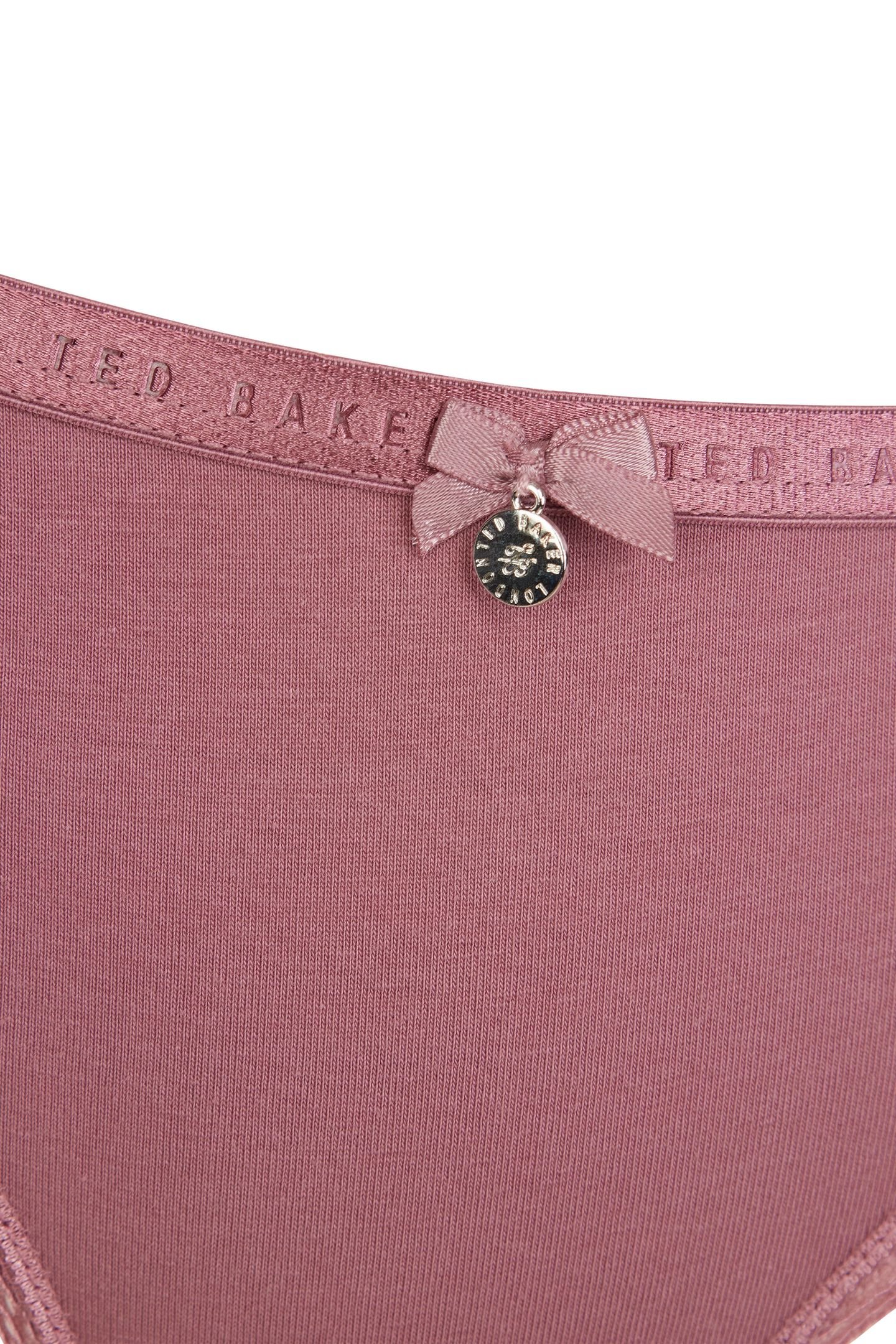 HARRIOT 3PK PLAIN BRIEF WITH LACE TRIM MAUVE WINE/ WISTFUL M 9