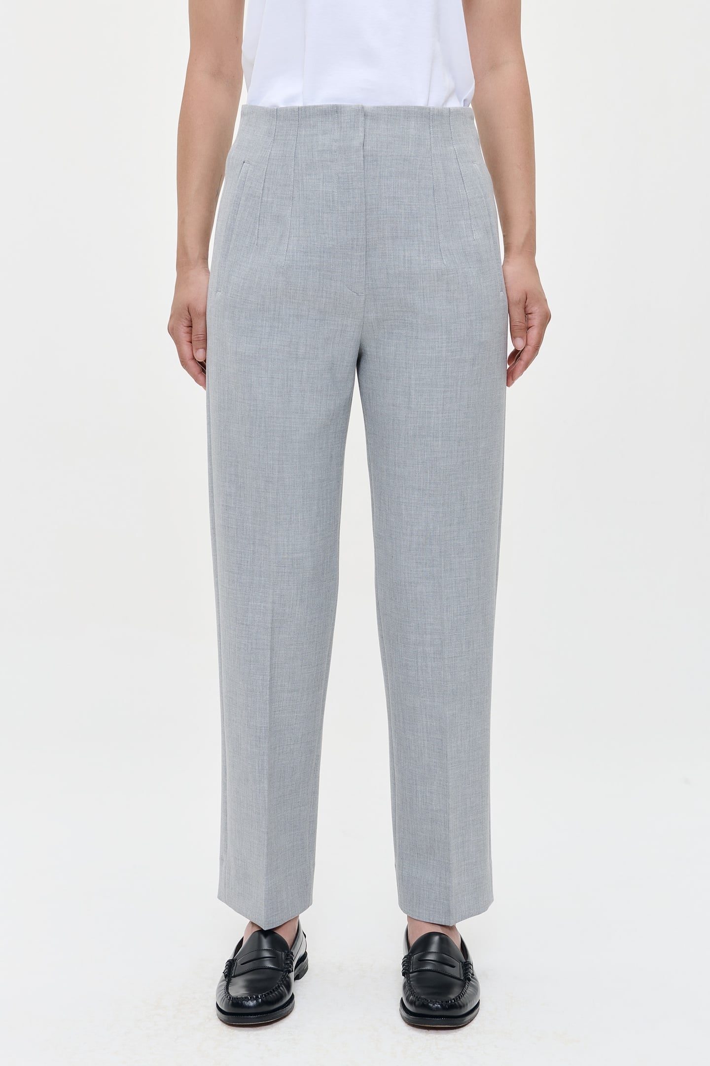 COMPACT STRTCH COLETTE PANTS LIGHT GREY MELANGE 1