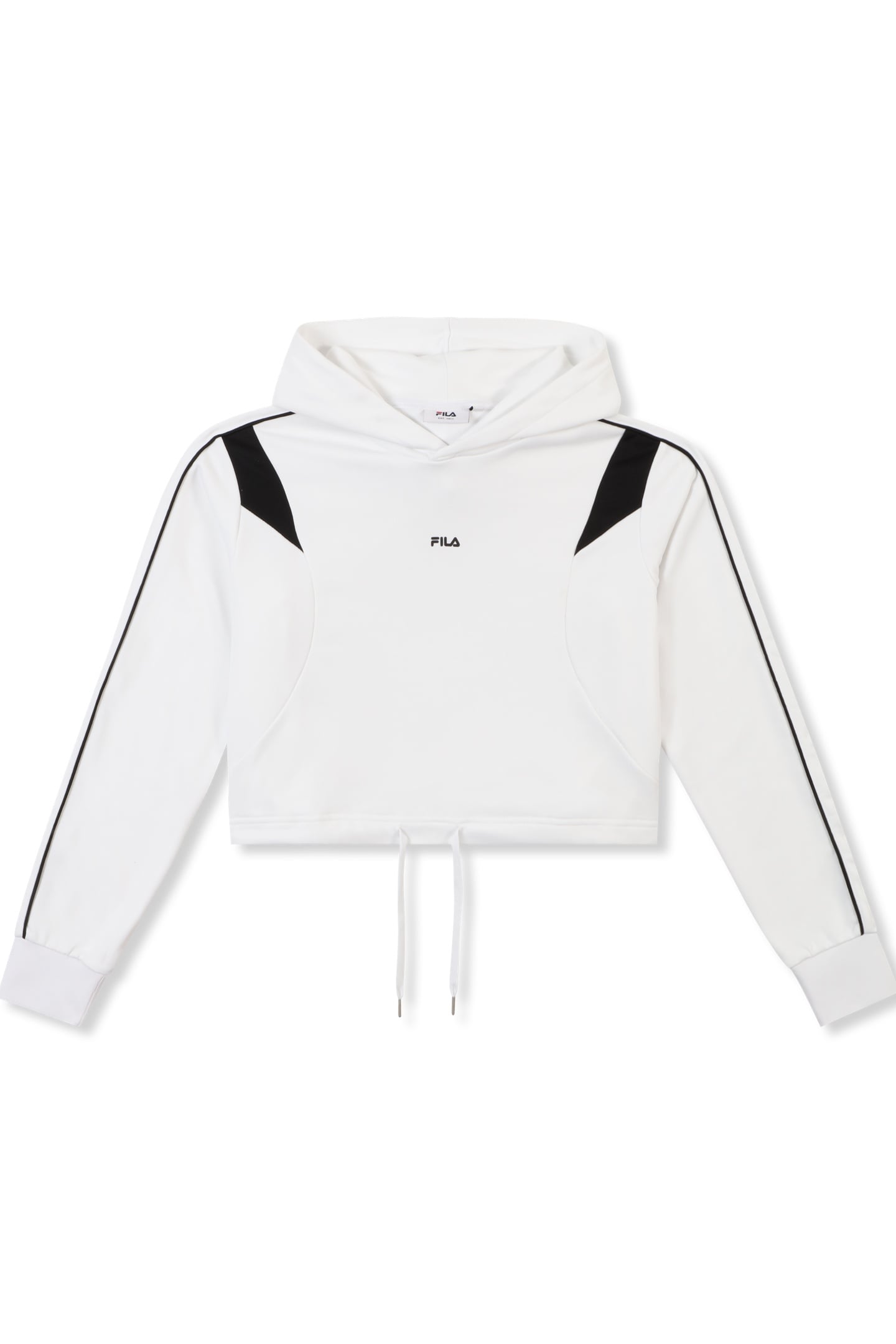 RIVOLI RELAXED CROPPED GRAPHIC HOODIE BRIGHT WHITE-BLACK 6