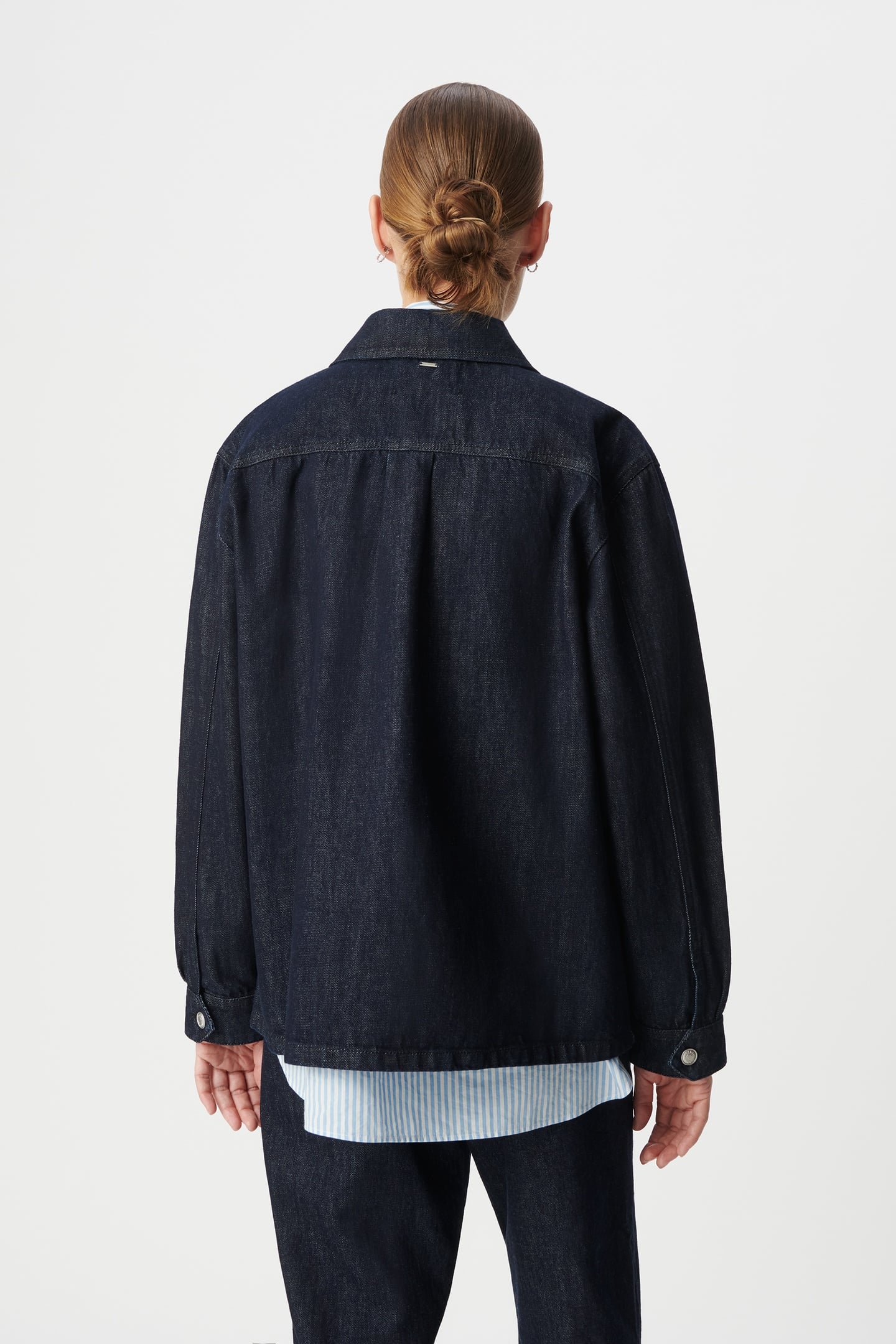 ZIPPED SAHARIENNE IN RAW DENIM AND RECYCLED COTTON 5