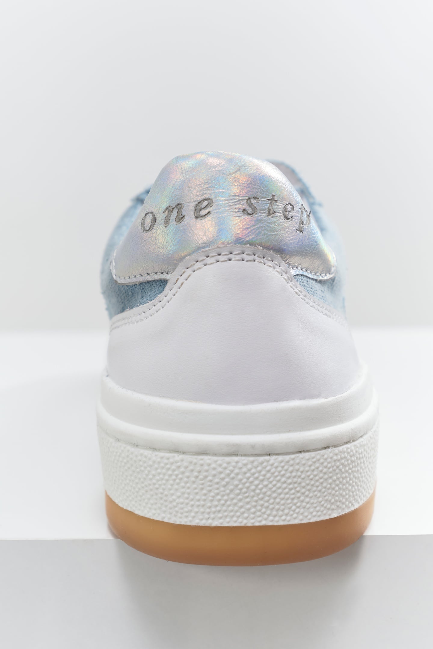 O.JODIE - WHITE, BLUE, SILVER LEATHER SNEAKERS 9