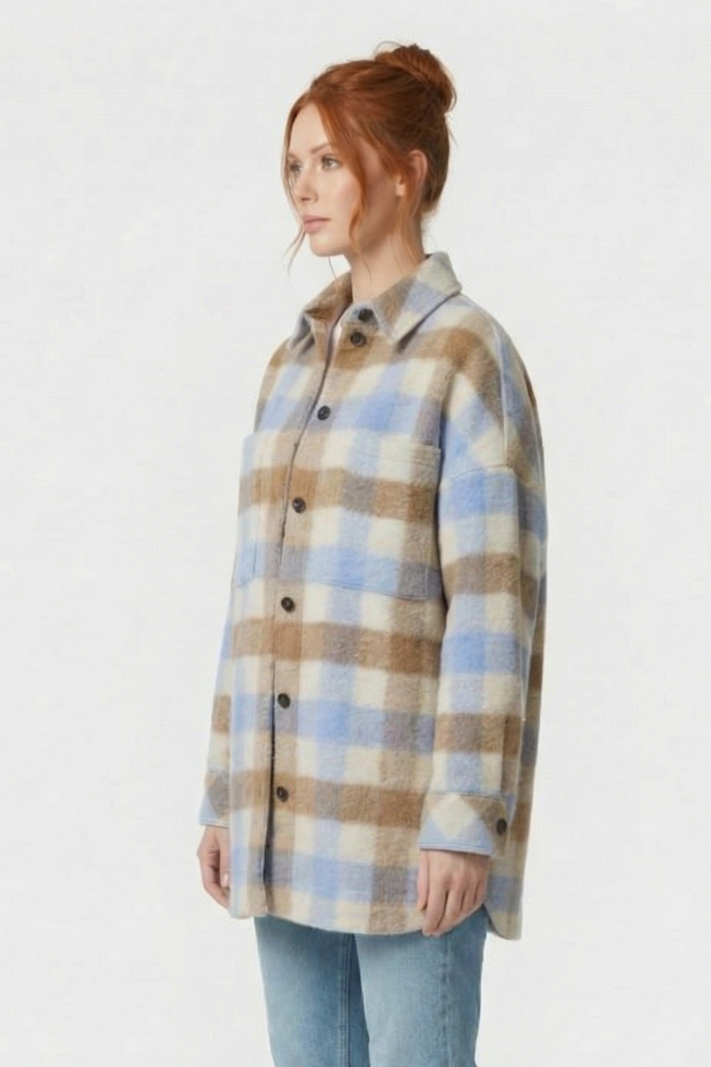 WALLIS OVERSHIRT BLUE/BROWN 3