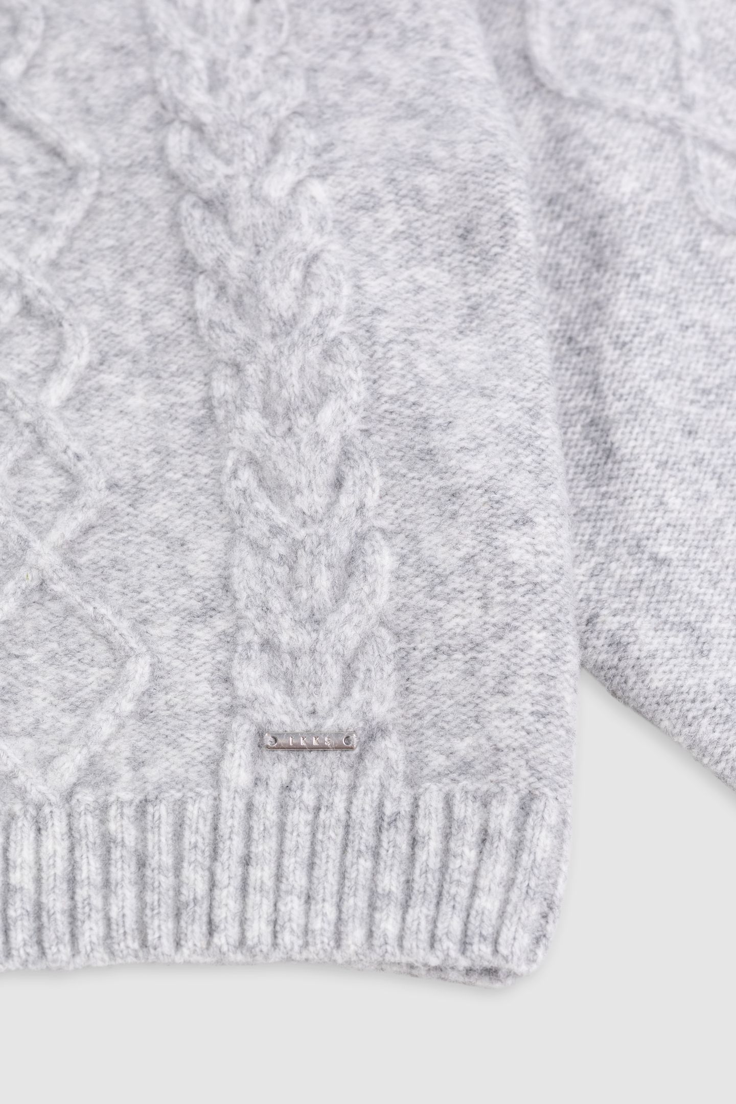 GIRL'S GREY ZIP-UP CABLE-KNIT CARDIGAN 7