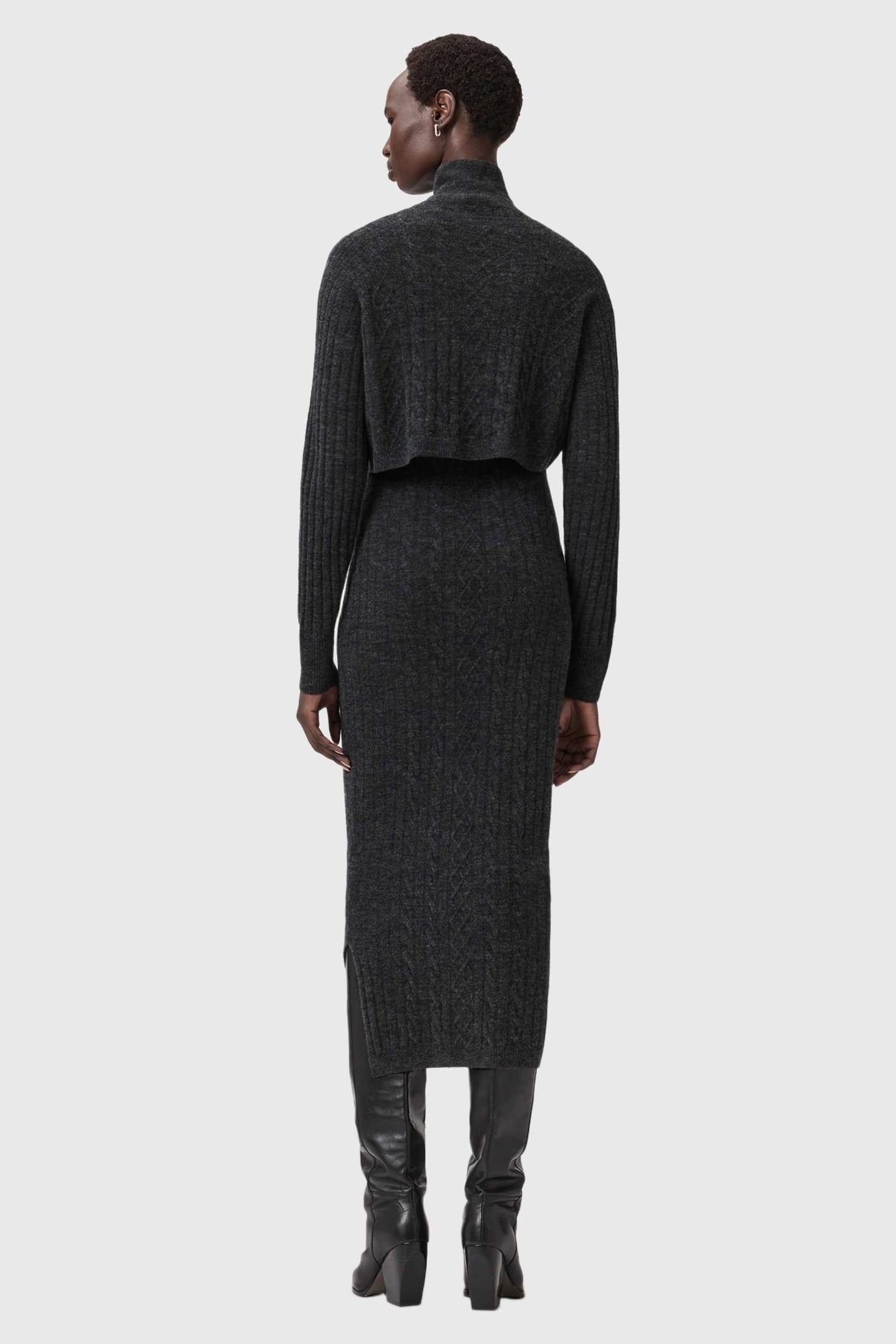 SABINE DRESS CHARCOAL GREY 5