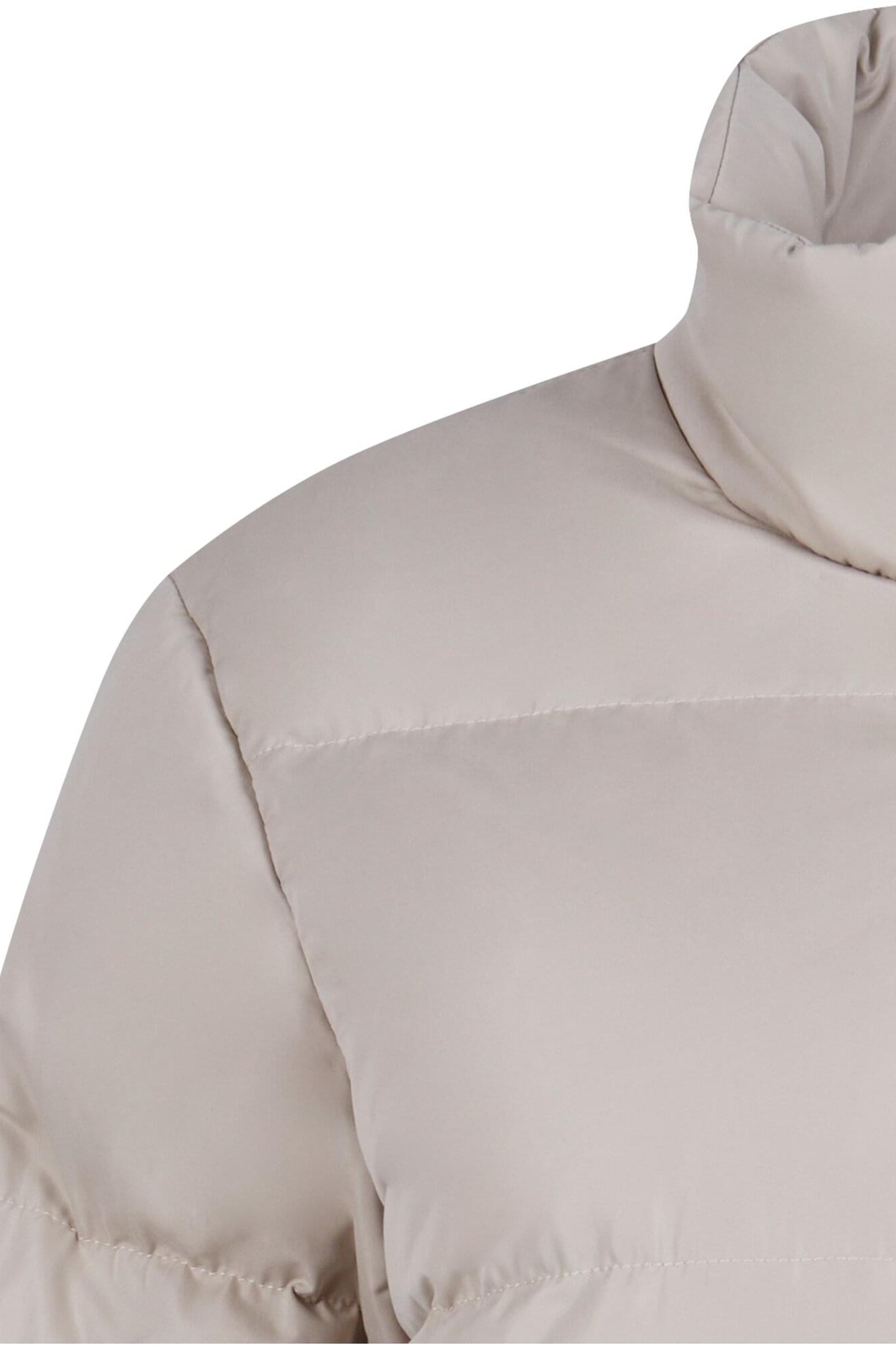 LADIES SHORT PEACHED PUFFER JACKET WET SAND 10