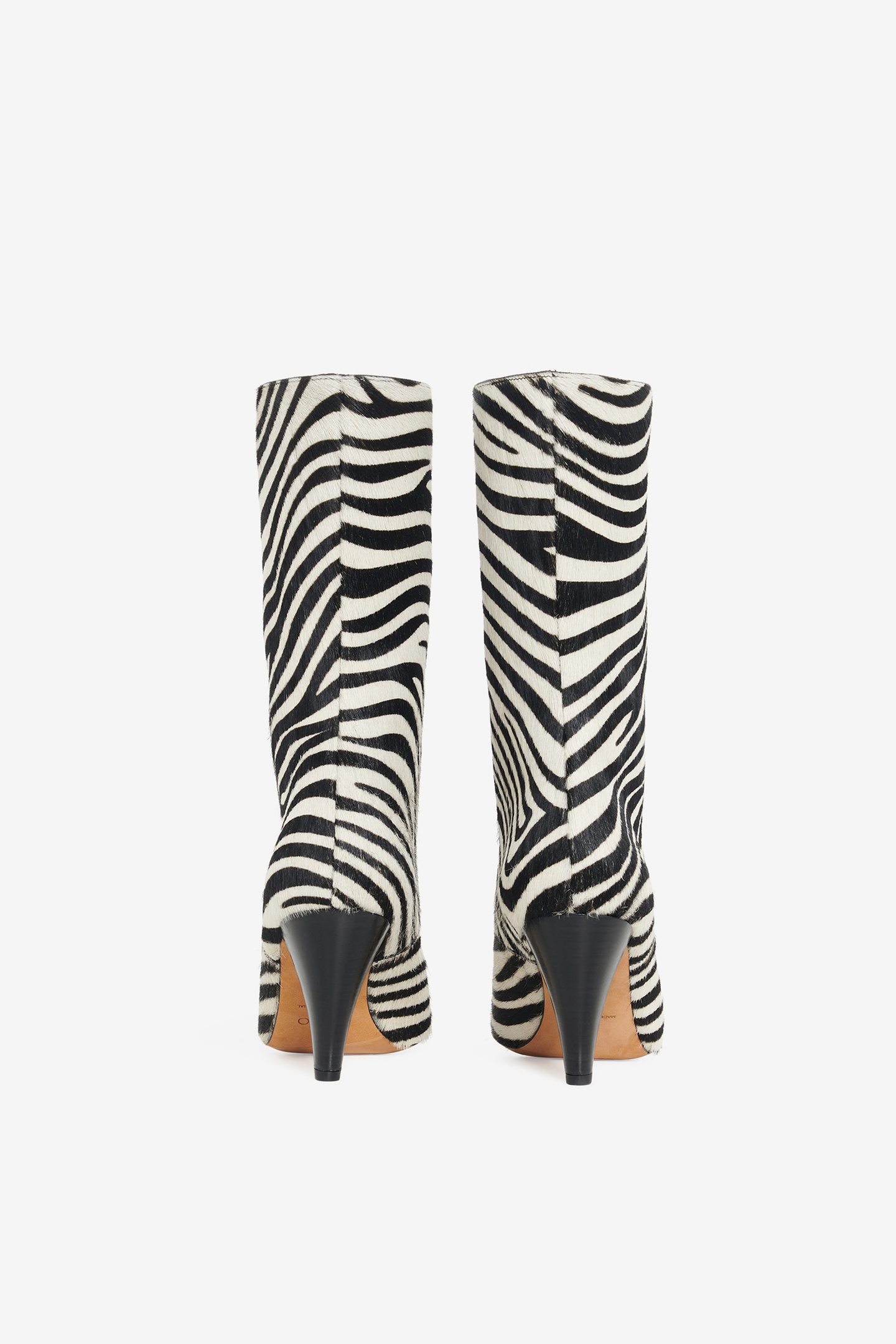 ULLI PONY ZEBRA LOW BOOTS BEIGE BLACK ZEBRA PONY 5