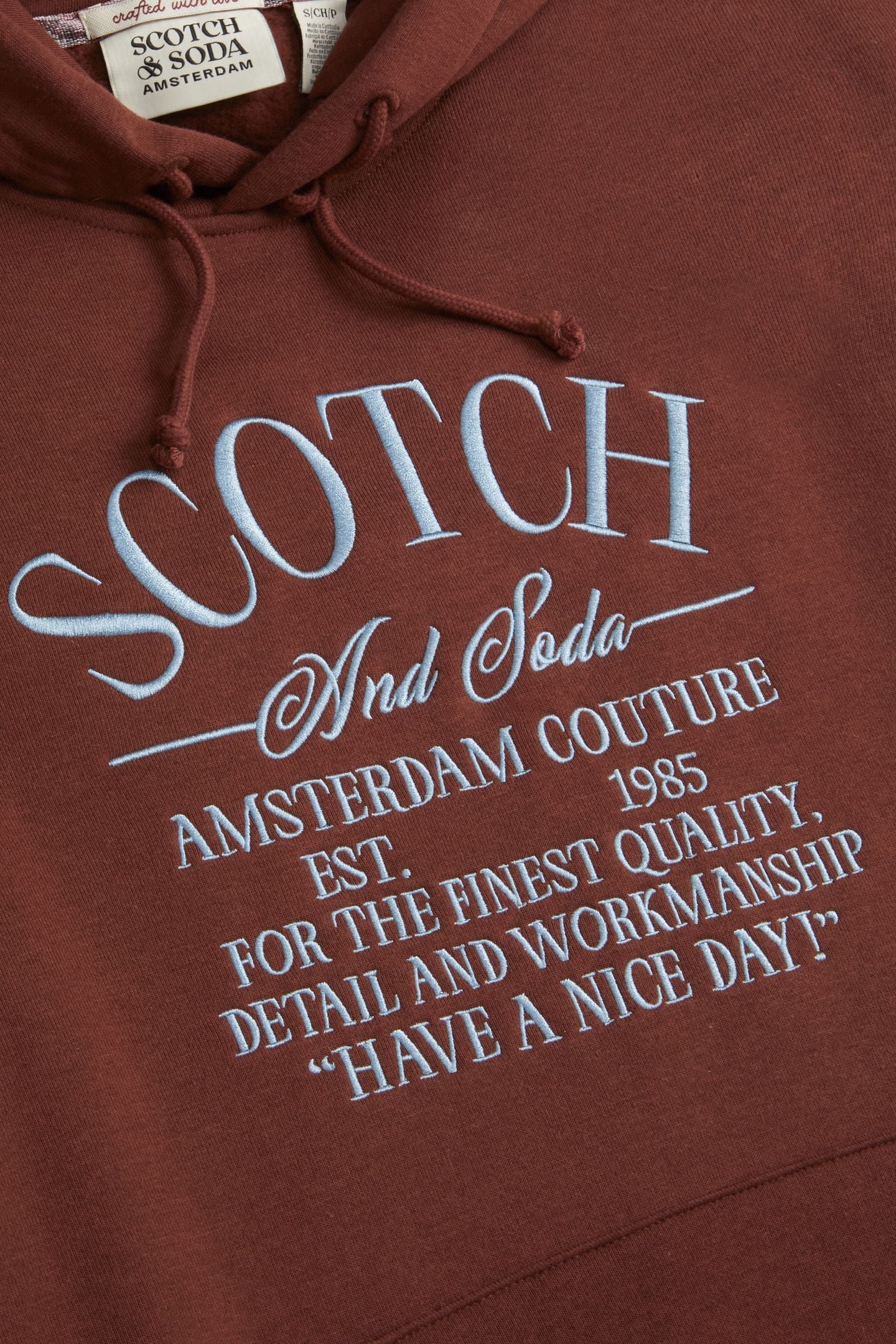 RELAXED FIT FLEECE GRAPHIC HOODIE BROWN/RED 3