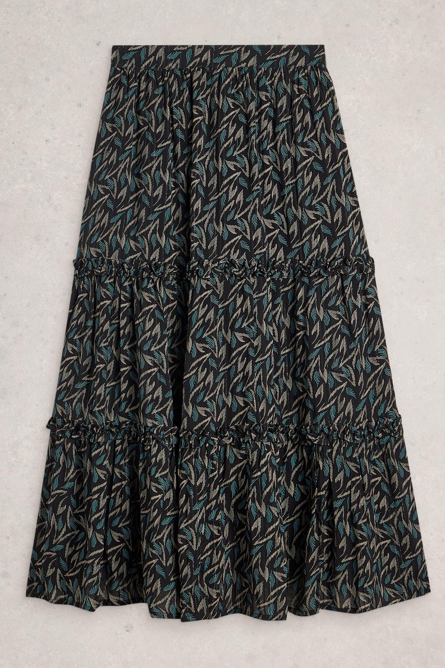 REMI METALLIC MIDI SKIRT BLACK MULTI 3