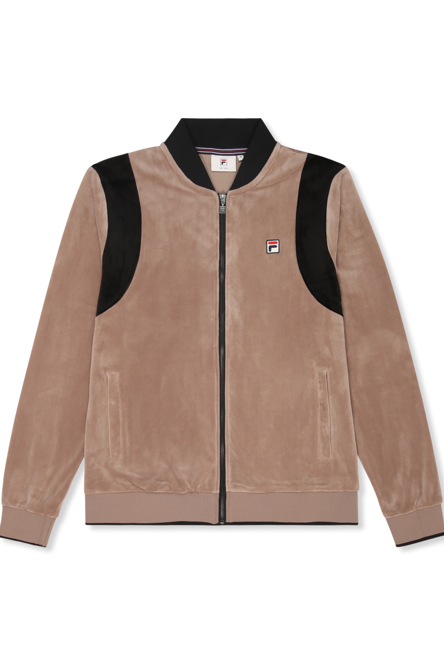 ADRIANO REGULAR VELOUR TRACK JACKET TAUPE GRAY-BLACK 5