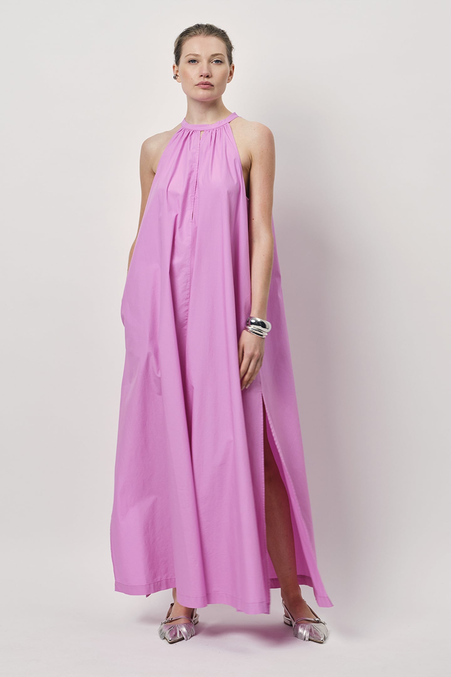 ISADORA MAXI HALTER DRESS HYPER BLUSH 1
