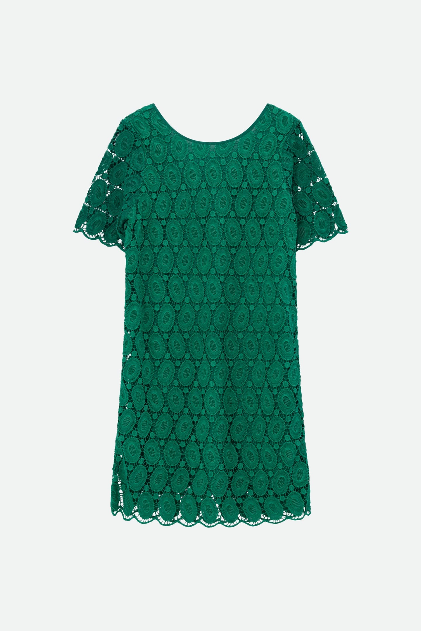 RIELLE - GREEN LACE MACRAMÉ STYLE DRESS 1