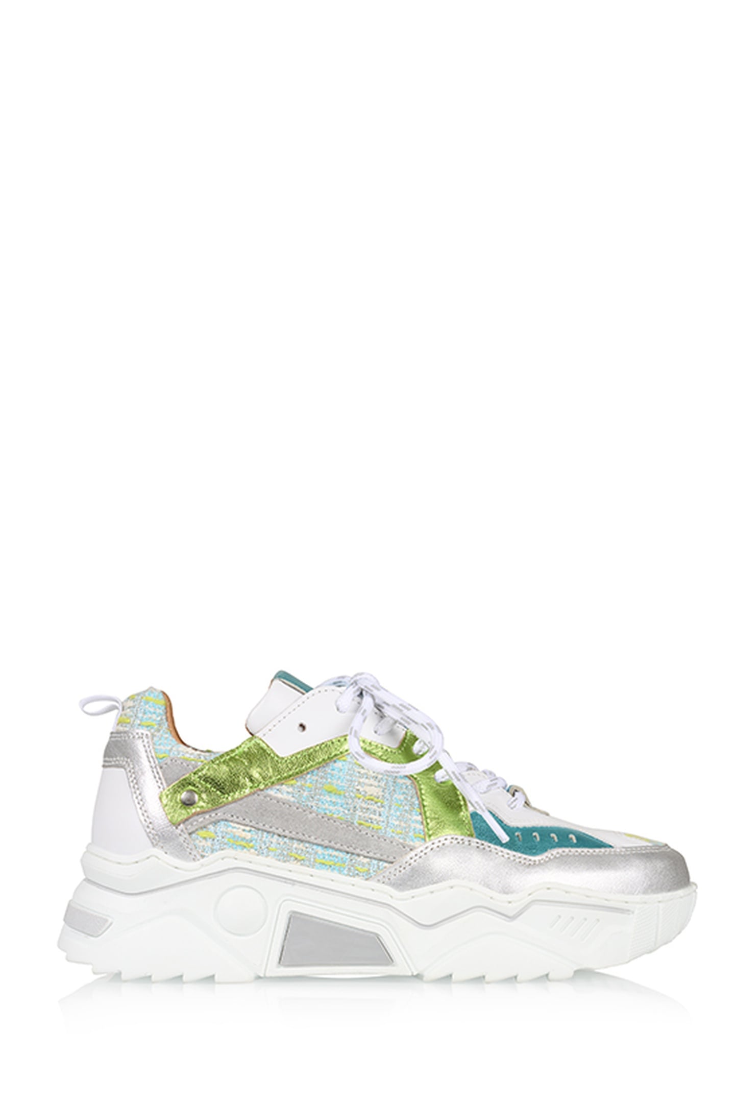 PLUTO TWEED SNEAKER AQUA / SILVER 3
