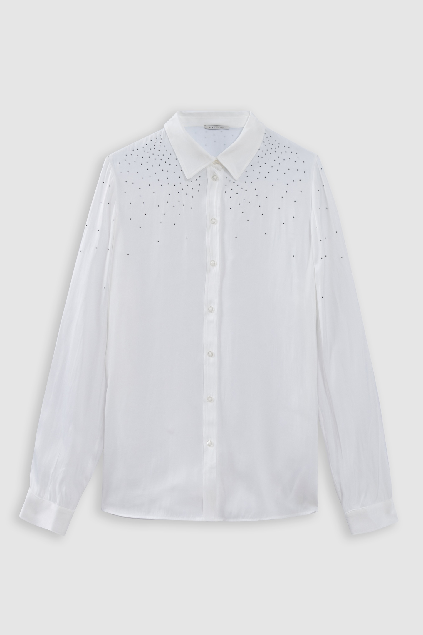 WHITE RECYCLED POLYESTER SHIRT WITH RHINESTONES 4