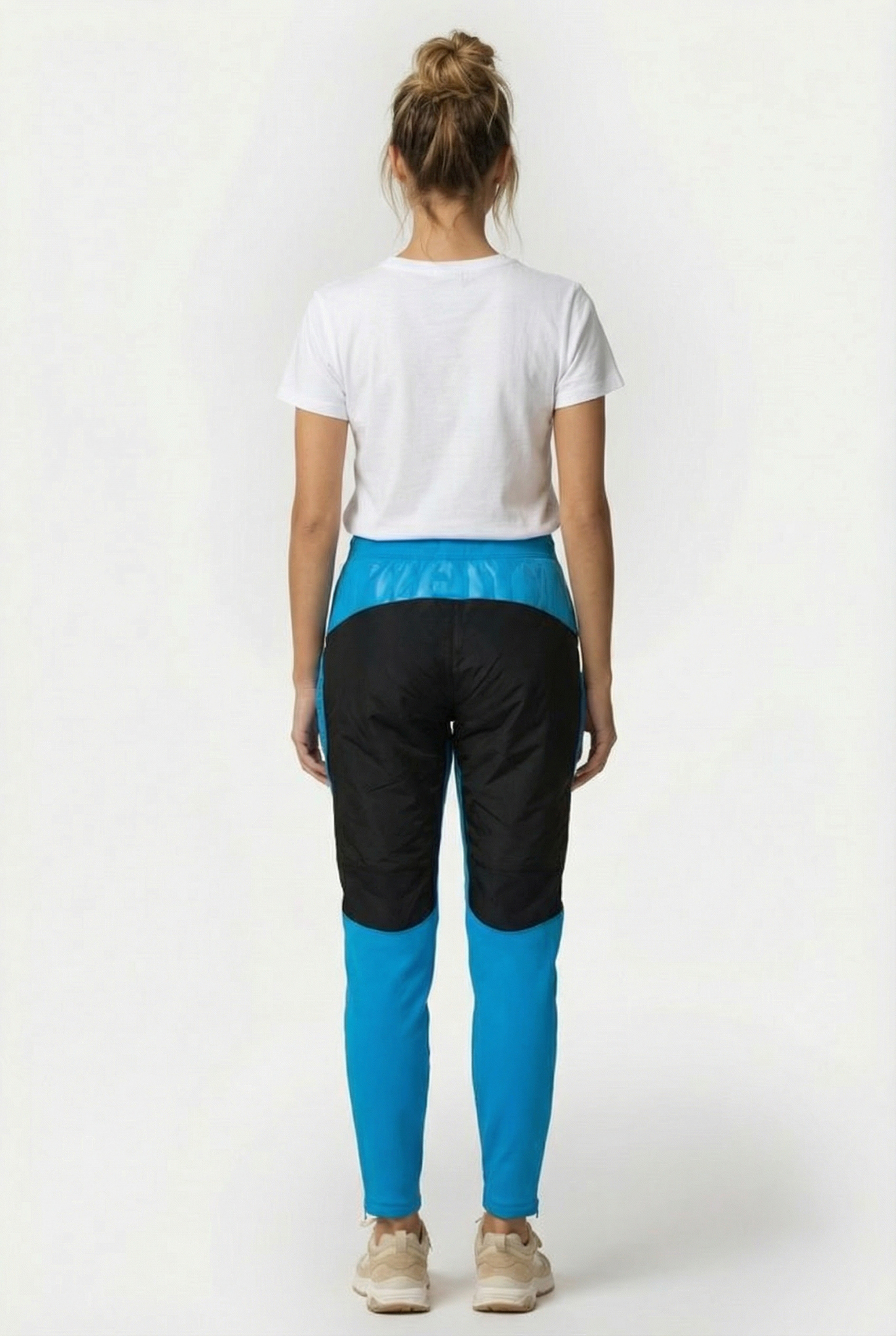 UNISEX HALF-QUILTED PANT CYAN BLACK 3