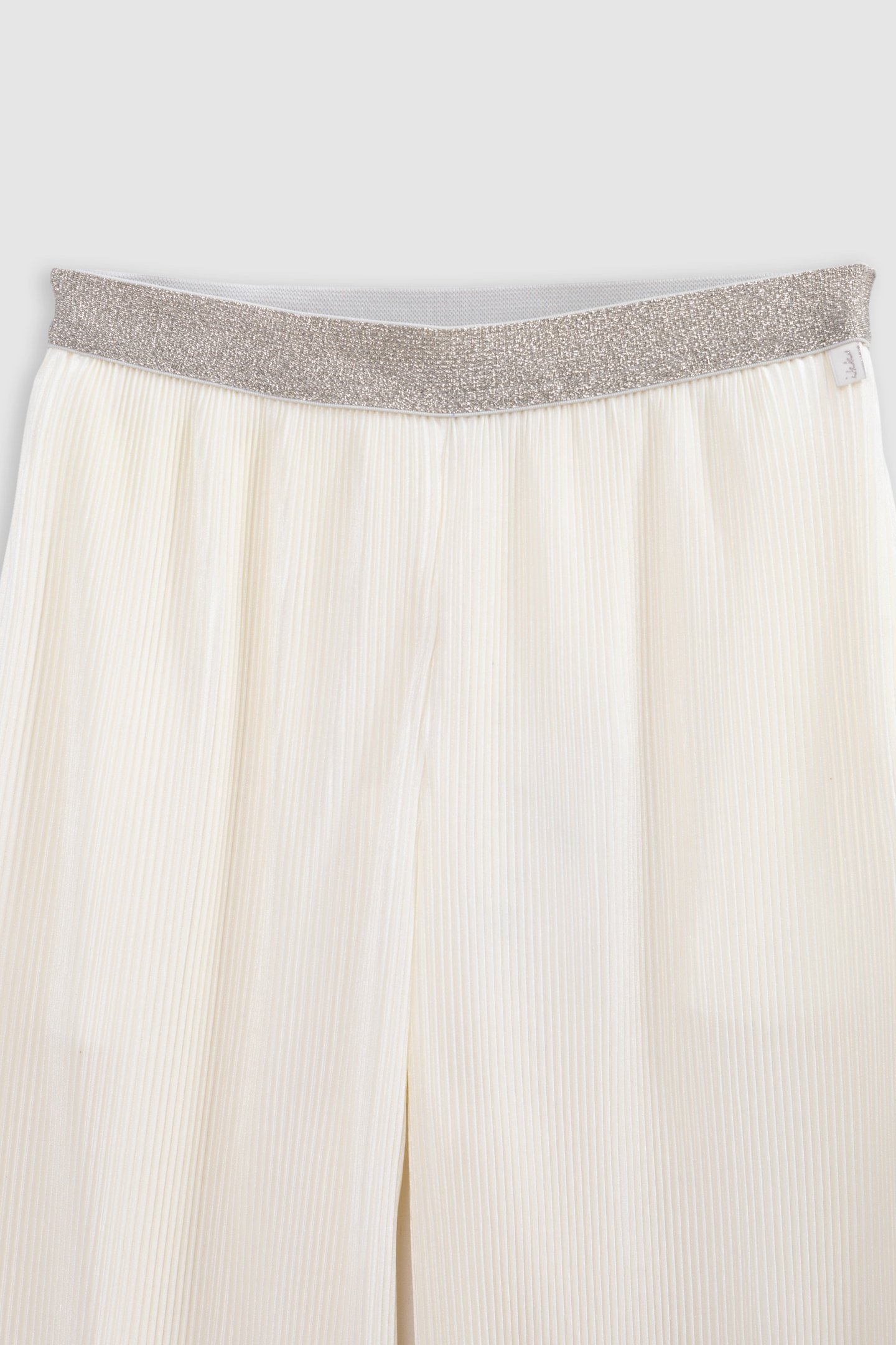 ECRU WIDE-LEG PANTS WITH SEQUINED PLEATS 2