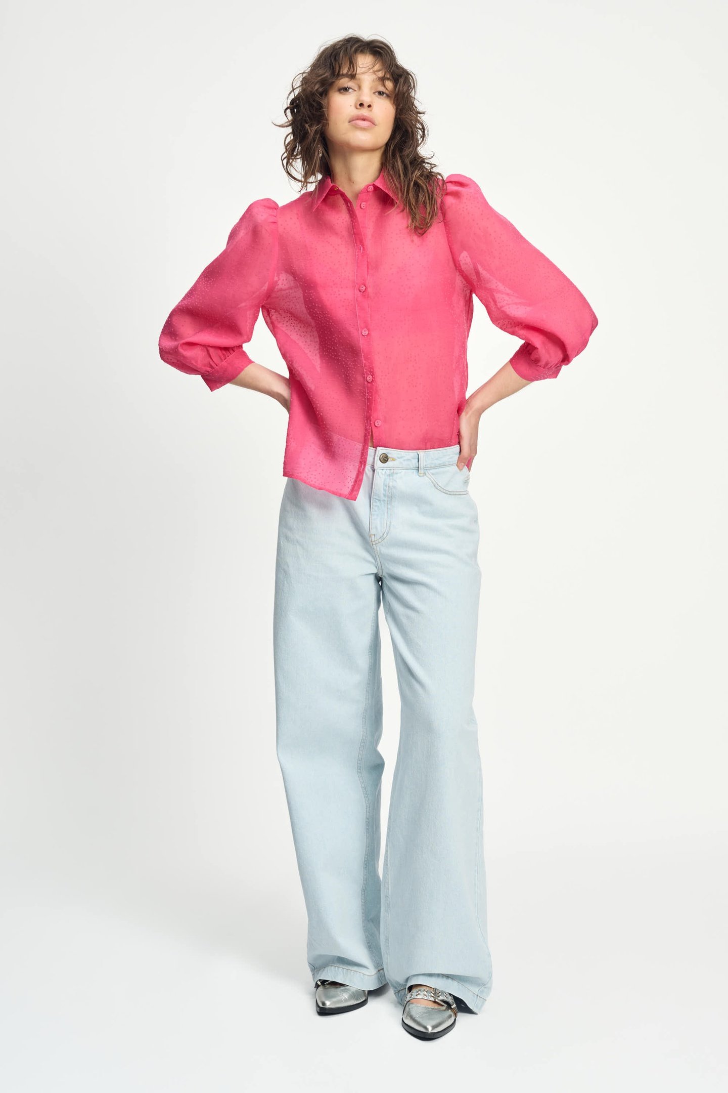 BLOUSE - RASPBERRY DOTS PINK 3