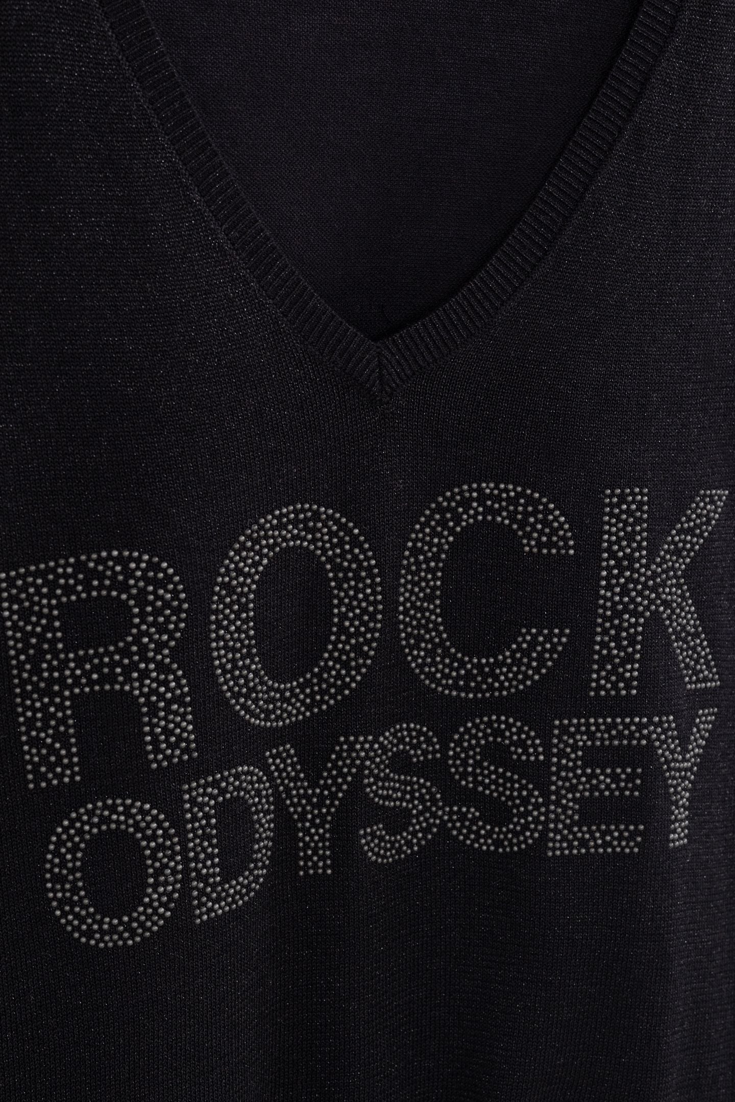 BLACK KNITTED SWEATER LUREX STUDDED MESSAGE 3