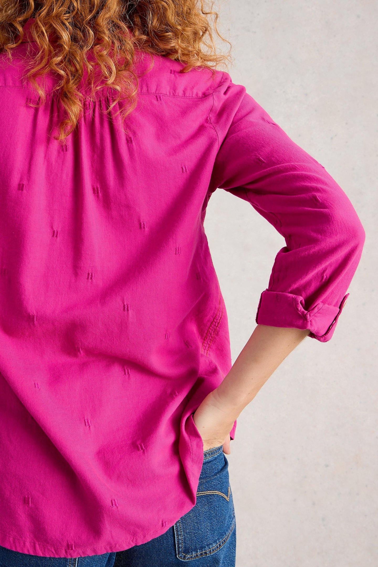 SOPHIE ORGANIC COTTON SHIRT BRIGHT PINK 2