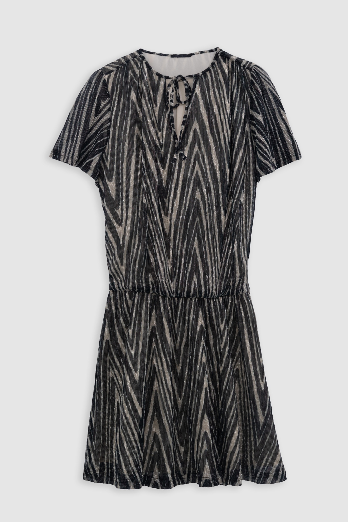 BLACK DRESS WITH GOLD HERRINGBONE PATTERN 1