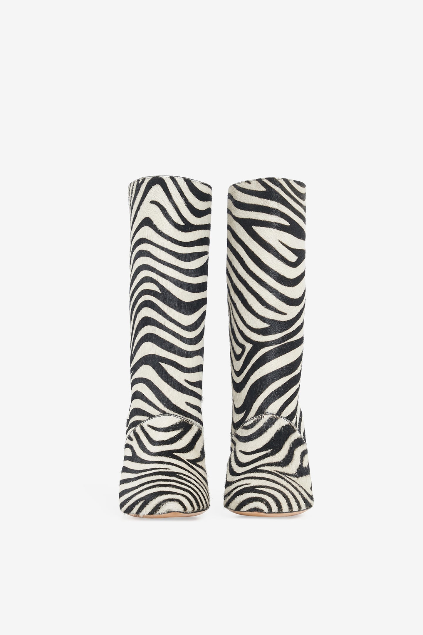 ULLI PONY ZEBRA LOW BOOTS BEIGE BLACK ZEBRA PONY 3