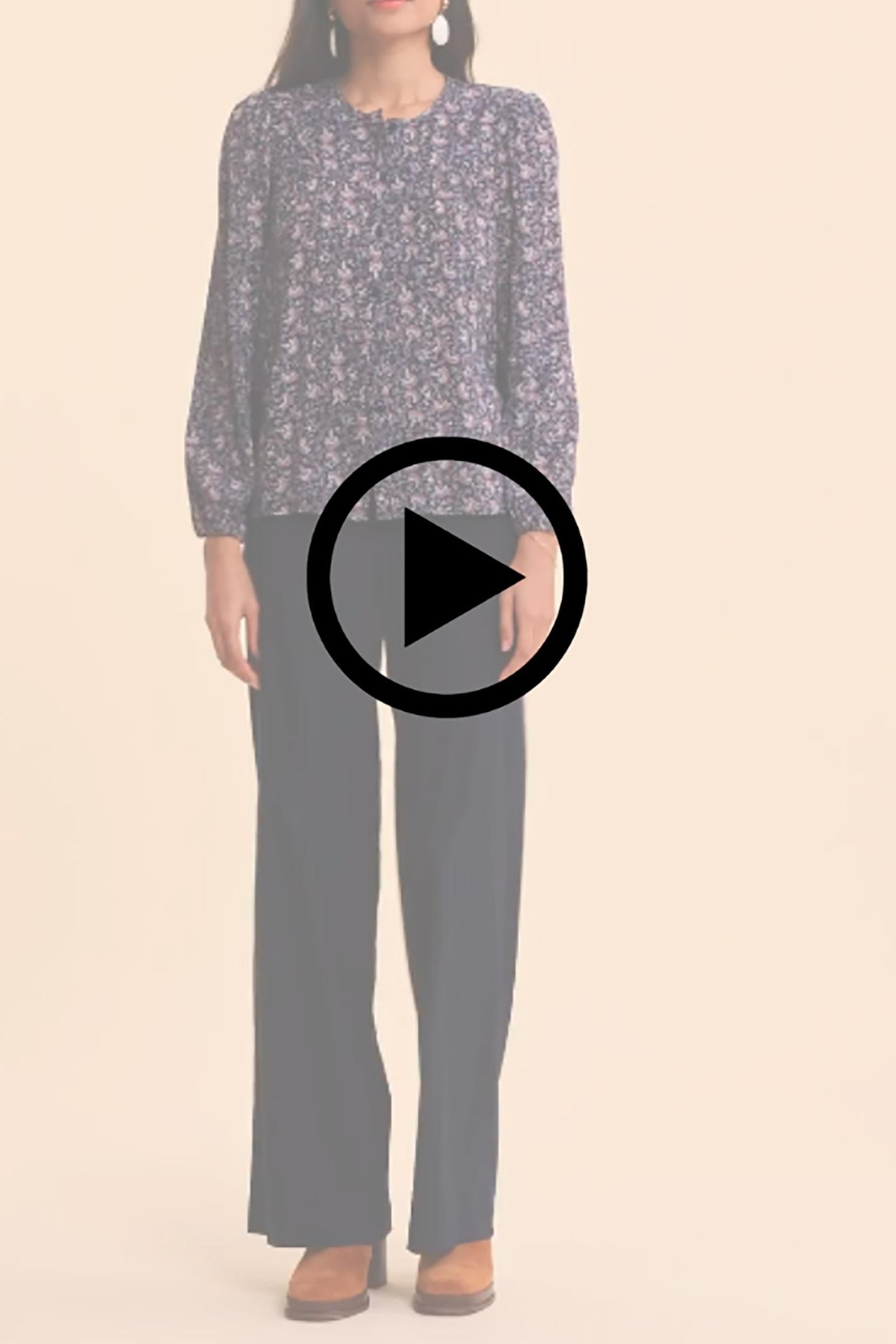 NAVY BLOUSE WITH ROCK FLORAL PRINT MARINE 3