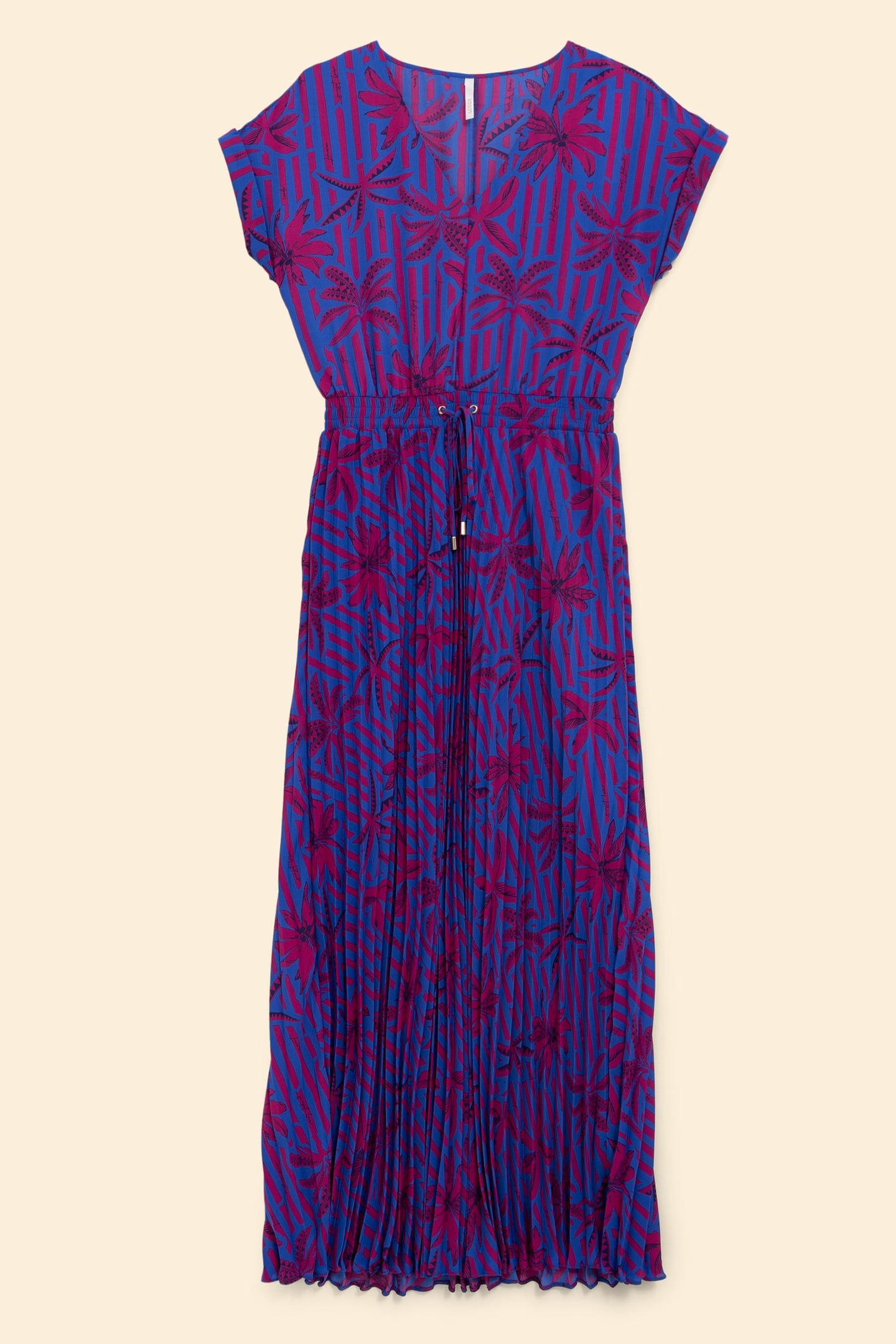 PALM-TREE PRINT INDIGO MAXI DRESS INDIGO 5