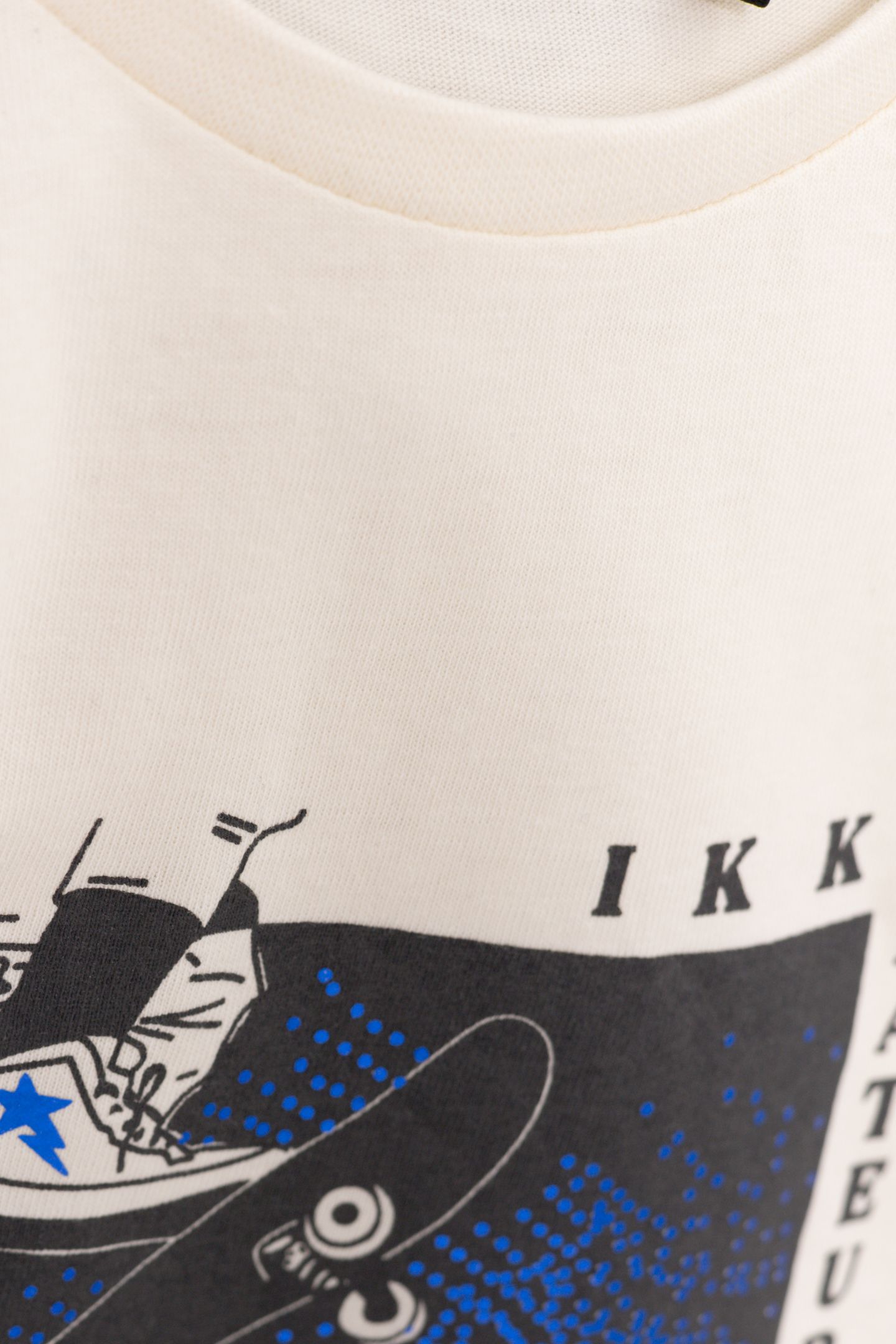 T-SHIRT ECRU ORGANIC COTTON VISUAL SKATER MILLAR BLUE BOY 5