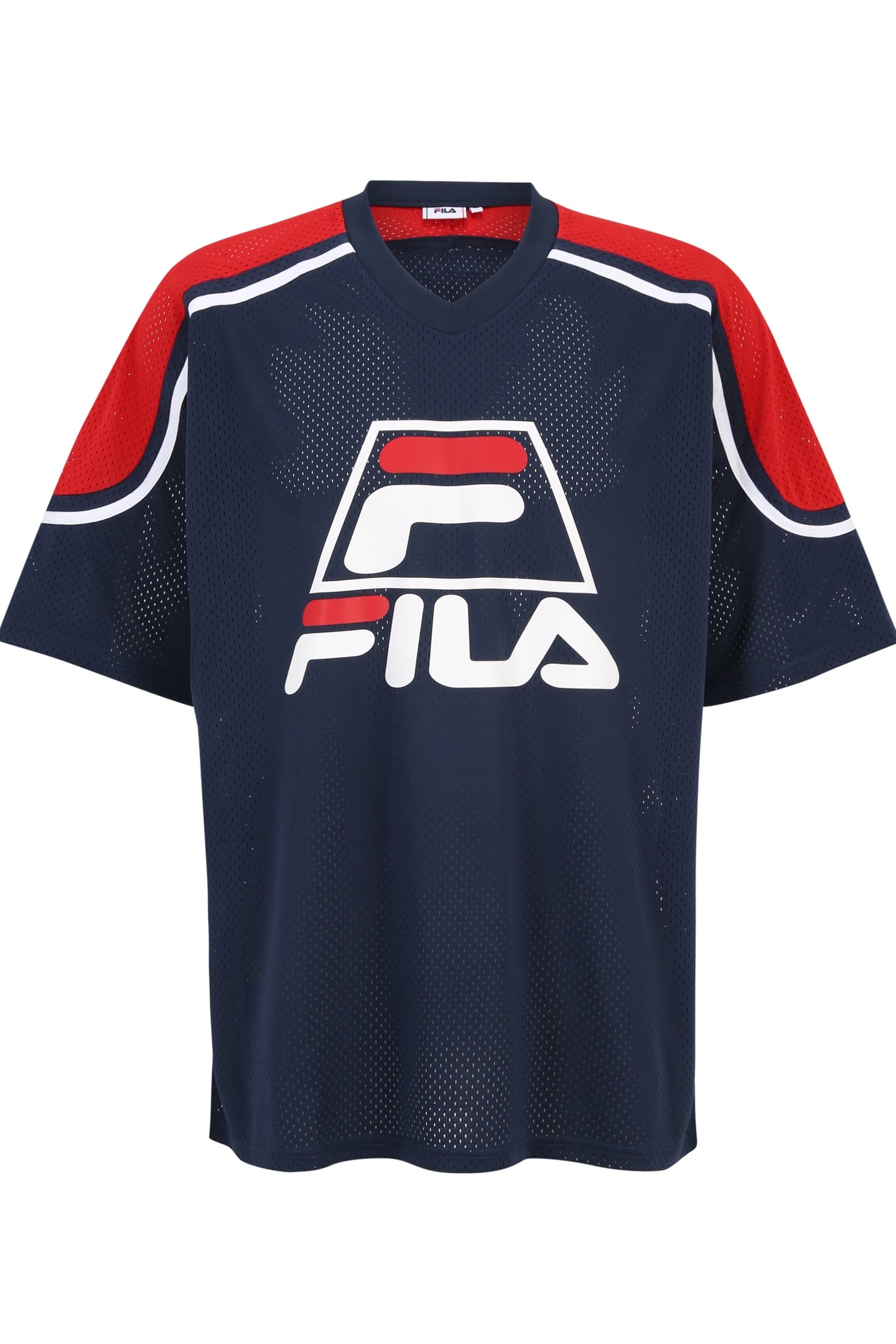 LOMMEL OVERSIZED MESH TEE BLACK IRIS-TRUE RED 5