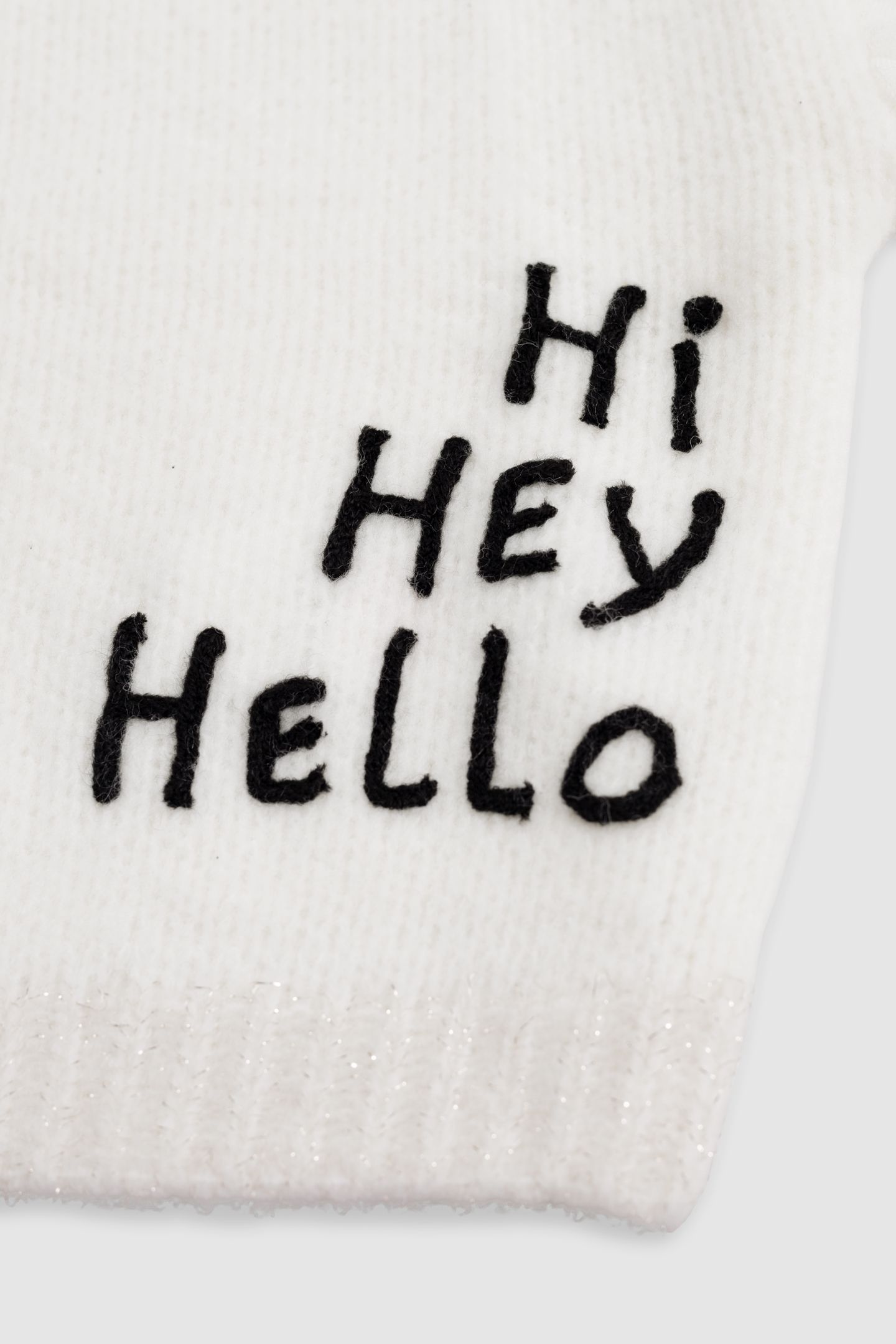 GIRL'S ECRU KNITTED SWEATER WITH EMBROIDERED MESSAGE 6