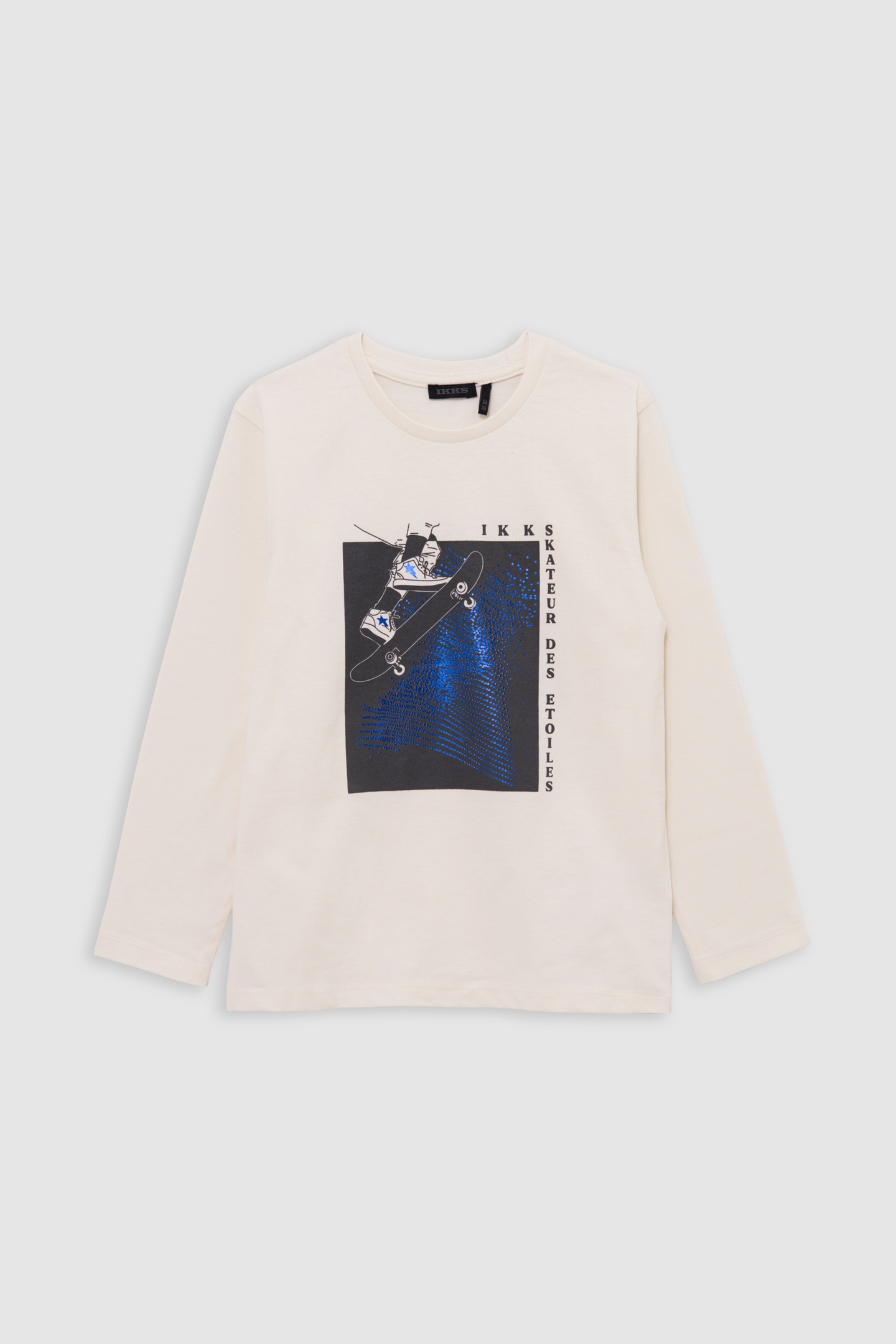 T-SHIRT ECRU ORGANIC COTTON VISUAL SKATER MILLAR BLUE BOY 1