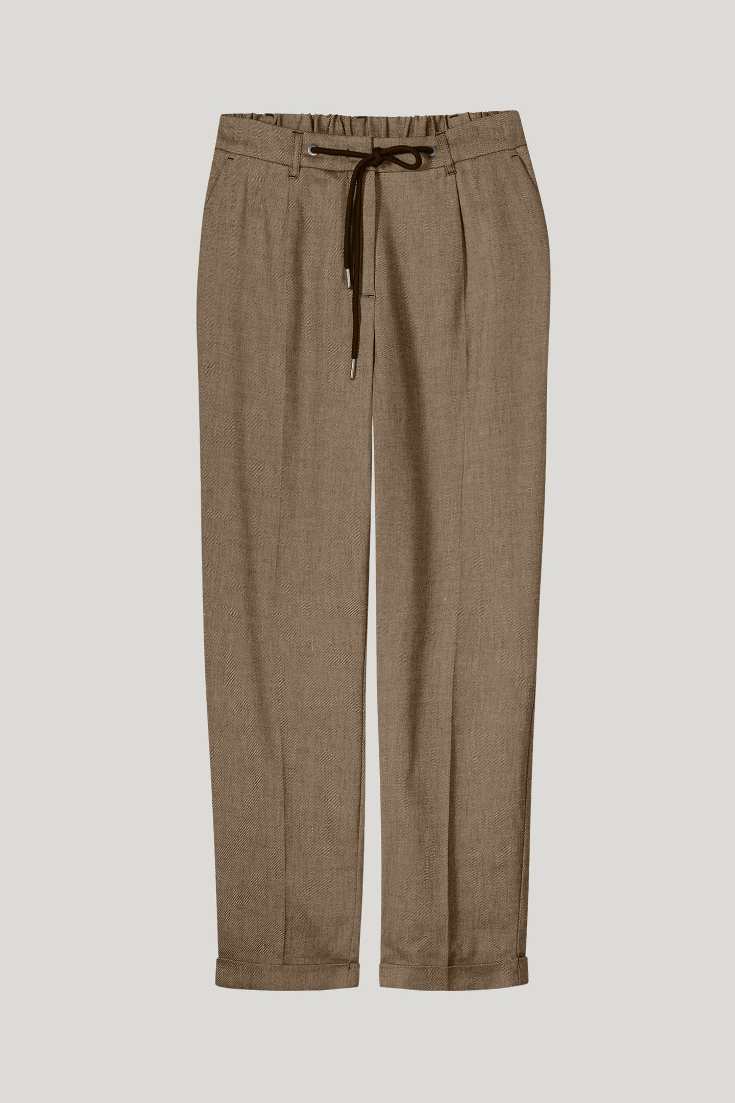 TROUSERS LINEN BLEND TWILL KHAKI 3