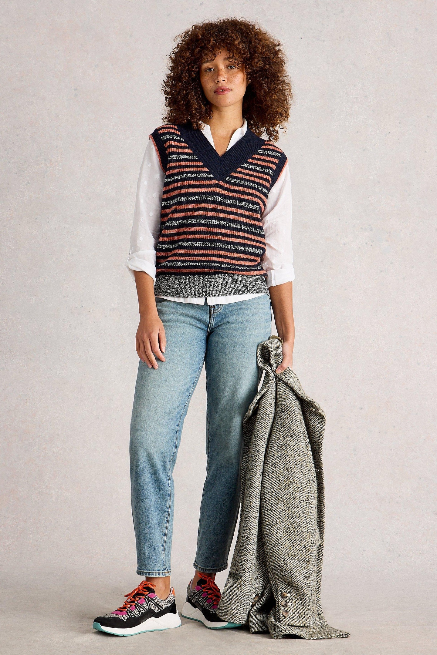 MEG STRIPE TANK NAVY MULTI 1