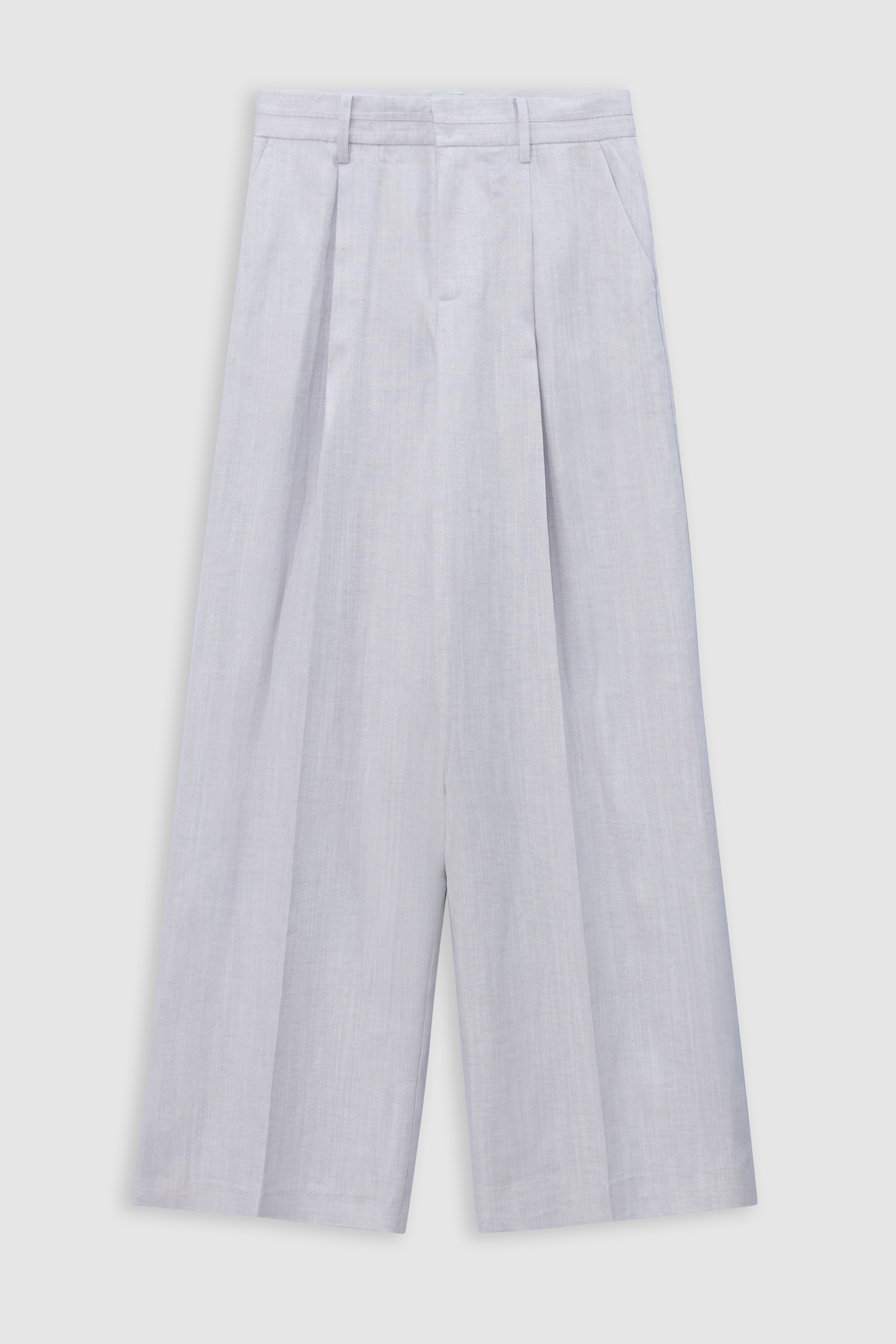 WIDE-LEG GRAY SEQUINED SUIT PANTS 5