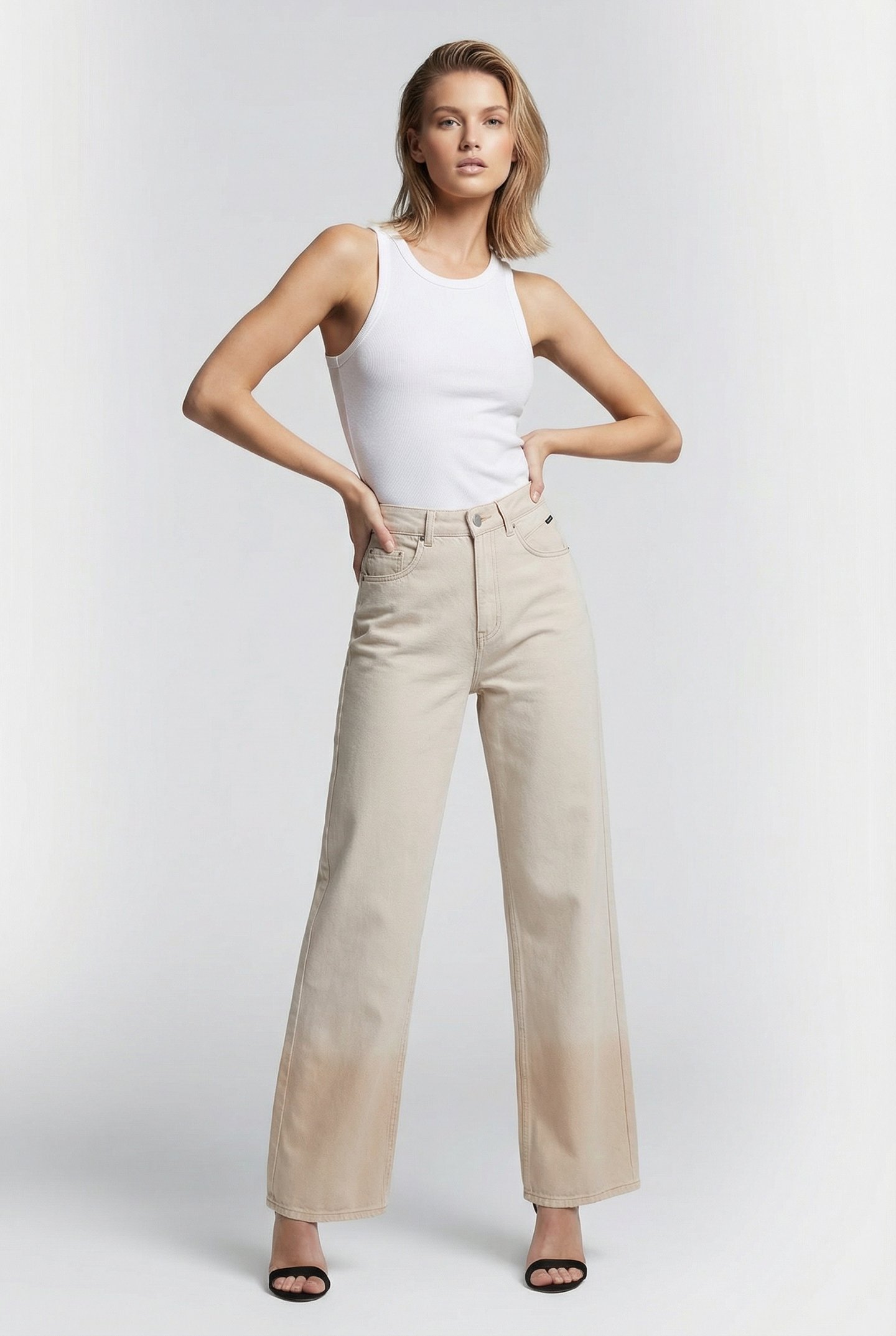 ALYA WIDELEG JEANS COLOURED DENIM ROSE SMOKE 1