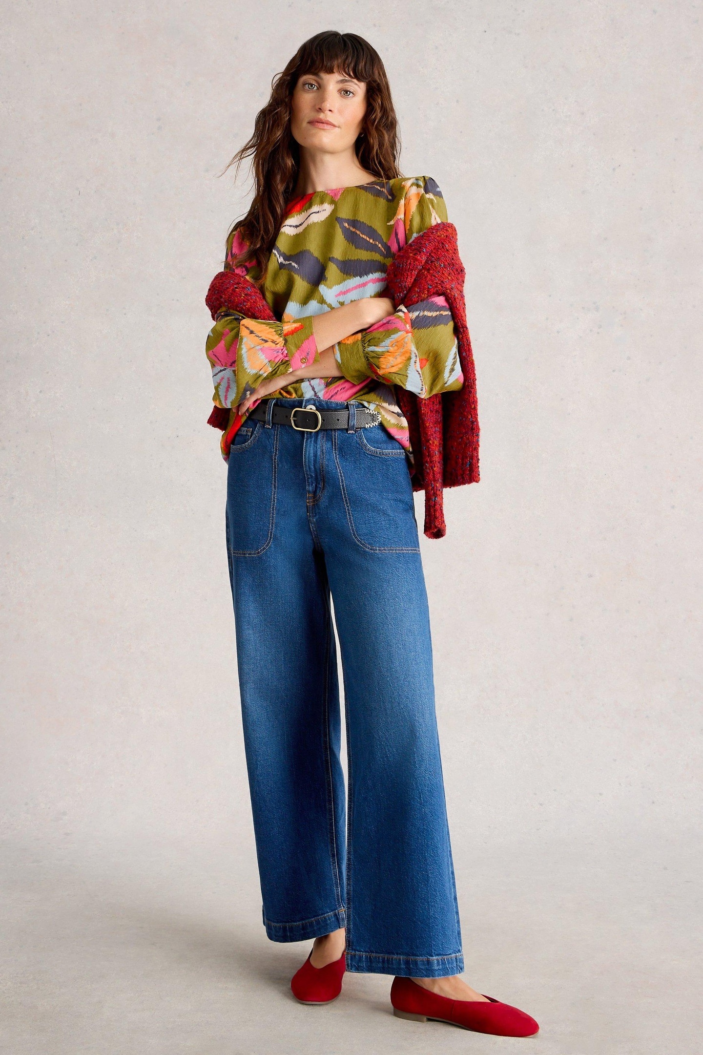 ULLA TOP GREEN MULTI 1